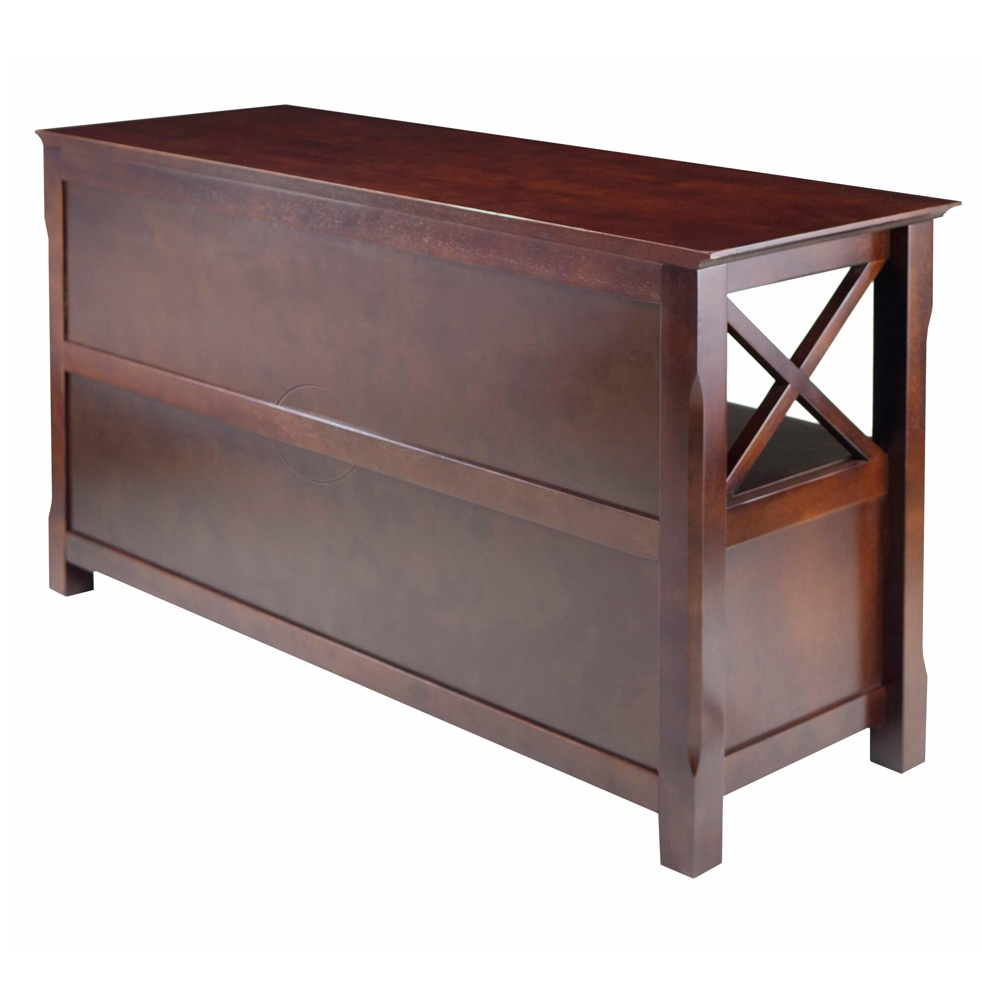 Xola TV Stand for TVs up to 40" Dark Brown - Winsome: Beveled Edges, Chrome-Finish Pulls, Media Shelf