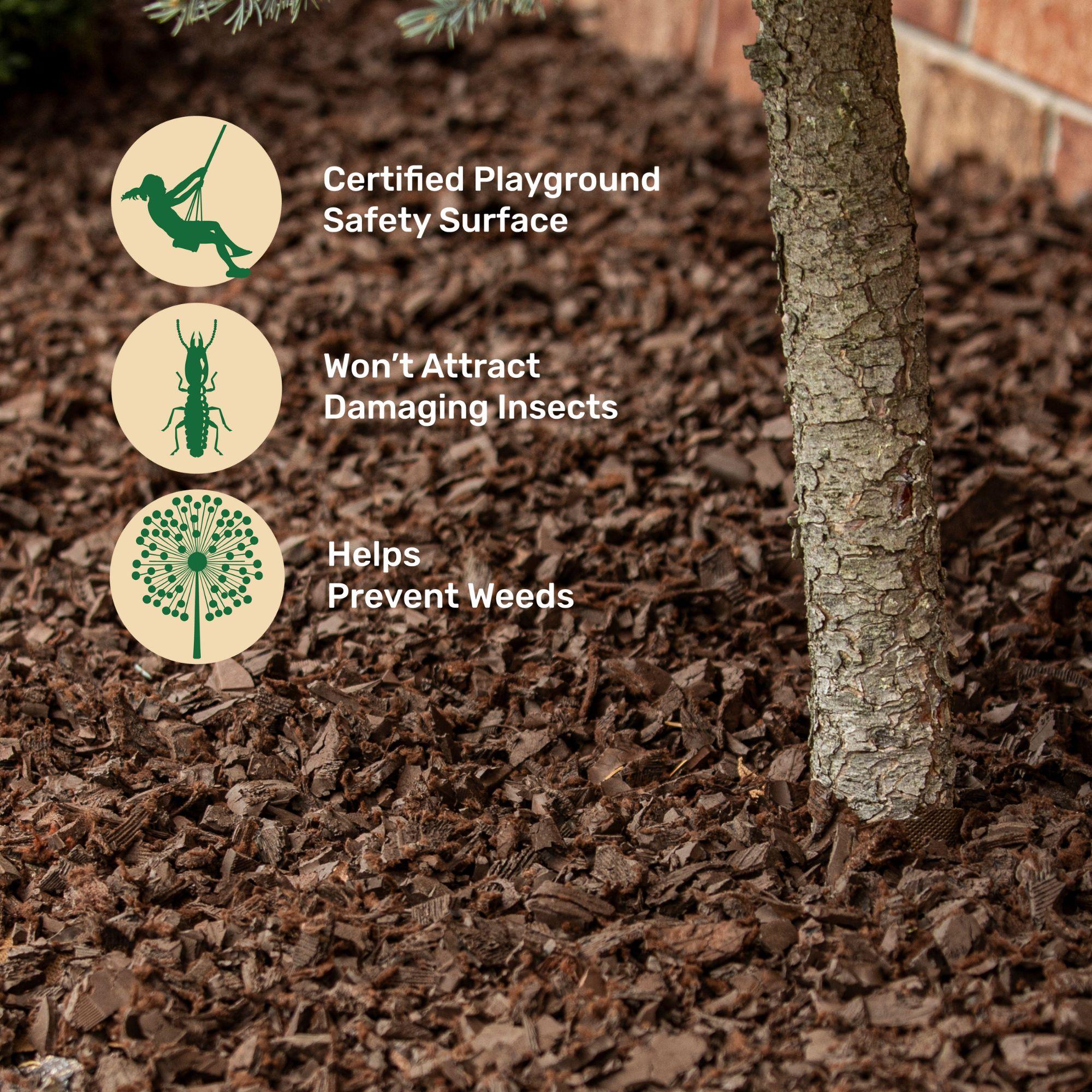 GroundSmart Brown Rubber Mulch, 75 Cu Ft Super Sack