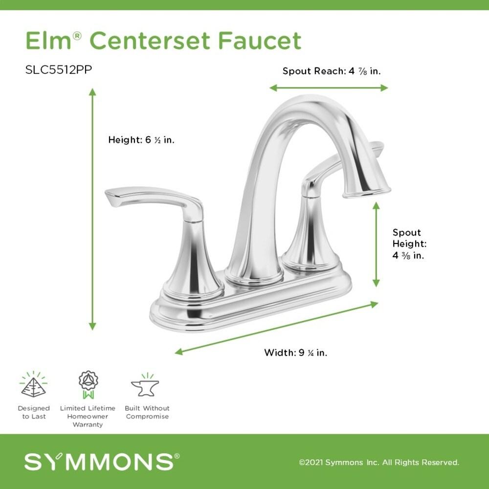 Elm Centerset Two Handle Bathroom Faucet with Push Pop Drain