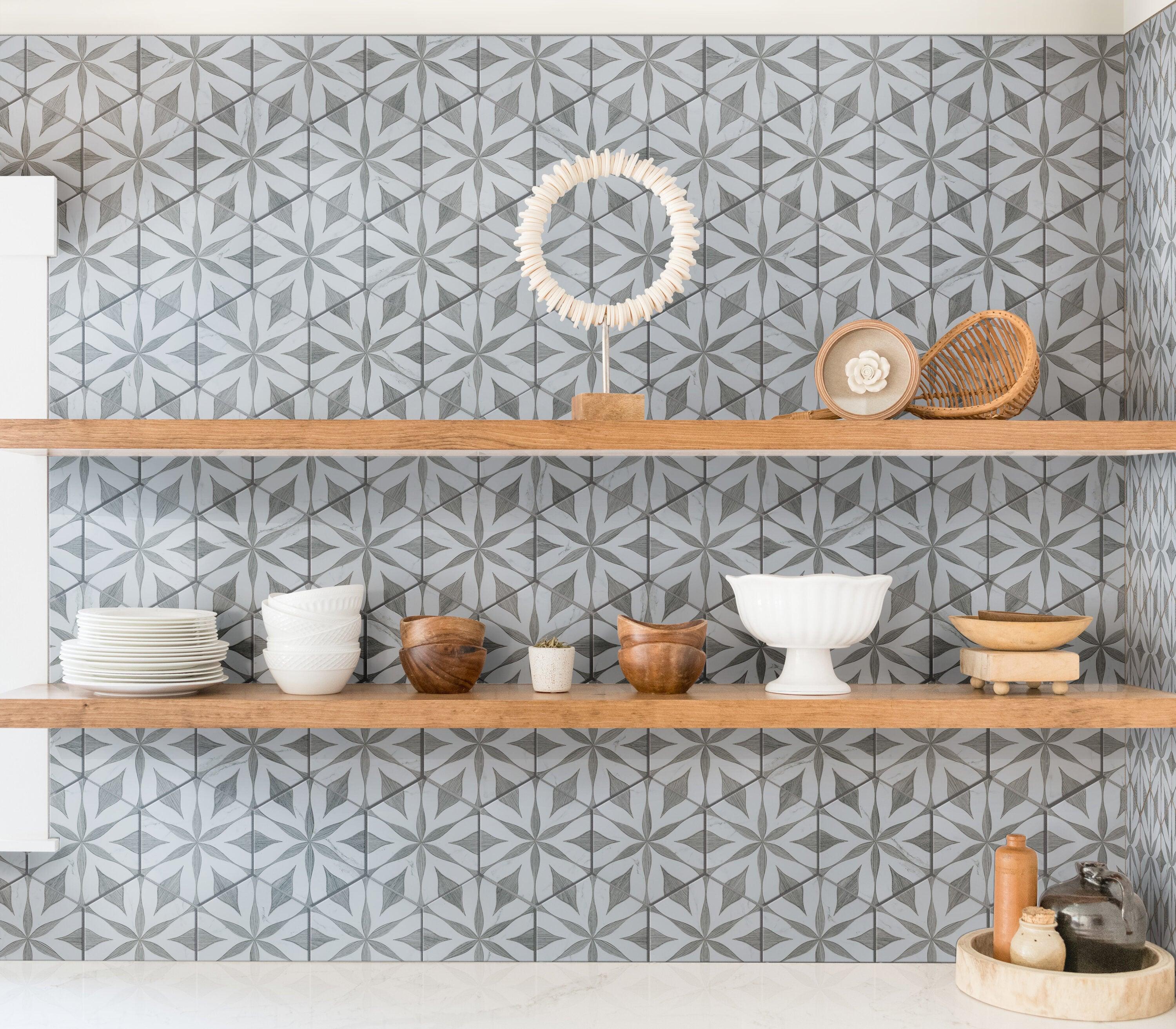 Llama Flower Loire 8-5/8 In. X 9-7/8 In. Porcelain Floral Look Wall & Floor Tile