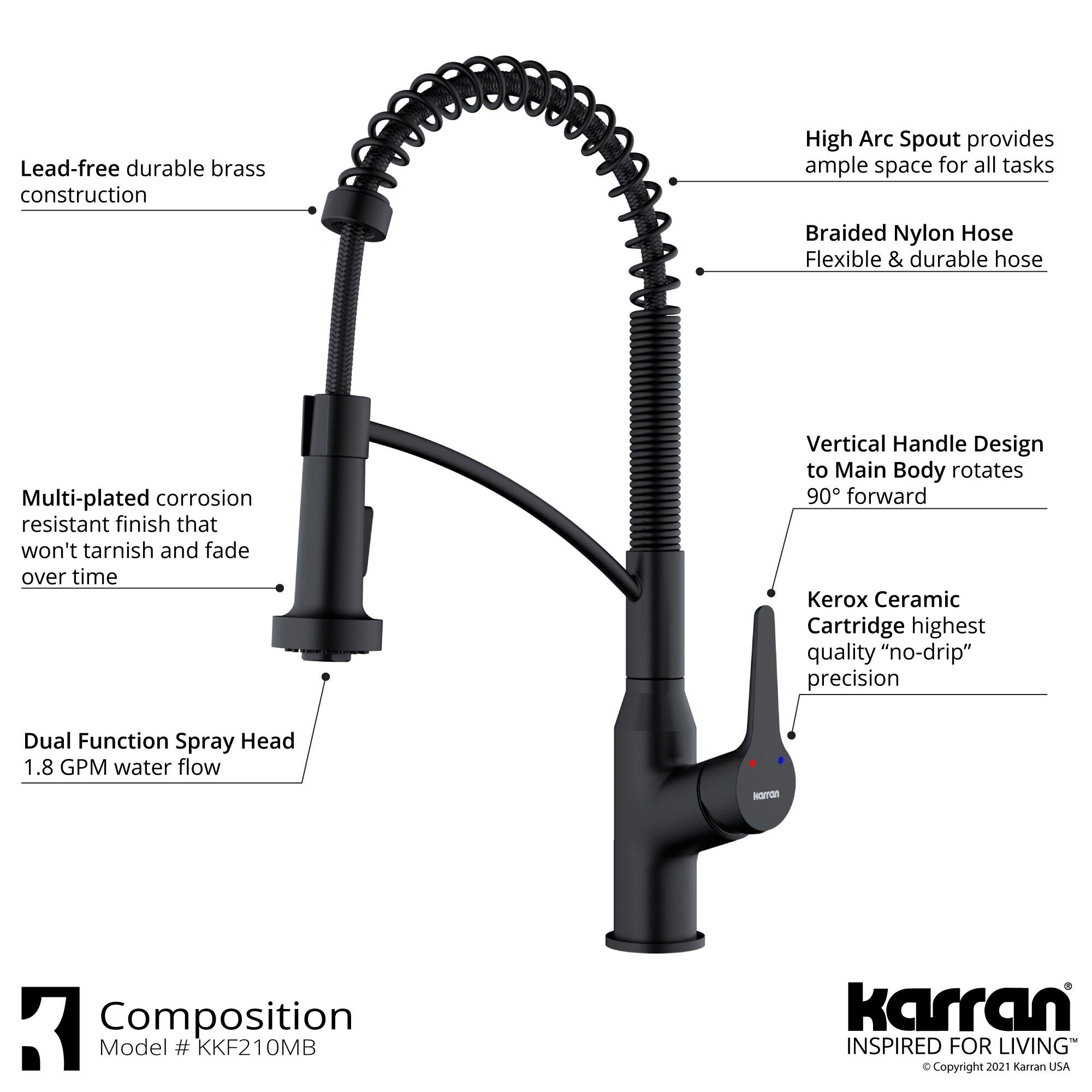Karran Scottsdale Single-Handle Pull-Down Sprayer Kitchen Faucet