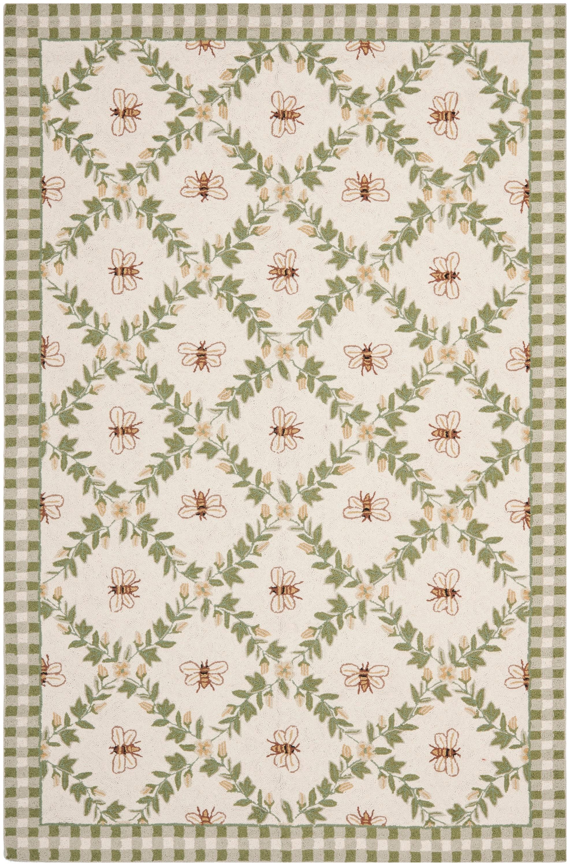 Chelsea HK55 Hand Hooked Area Rug - Ivory/Green - 8'9"x11'9" - Safavieh