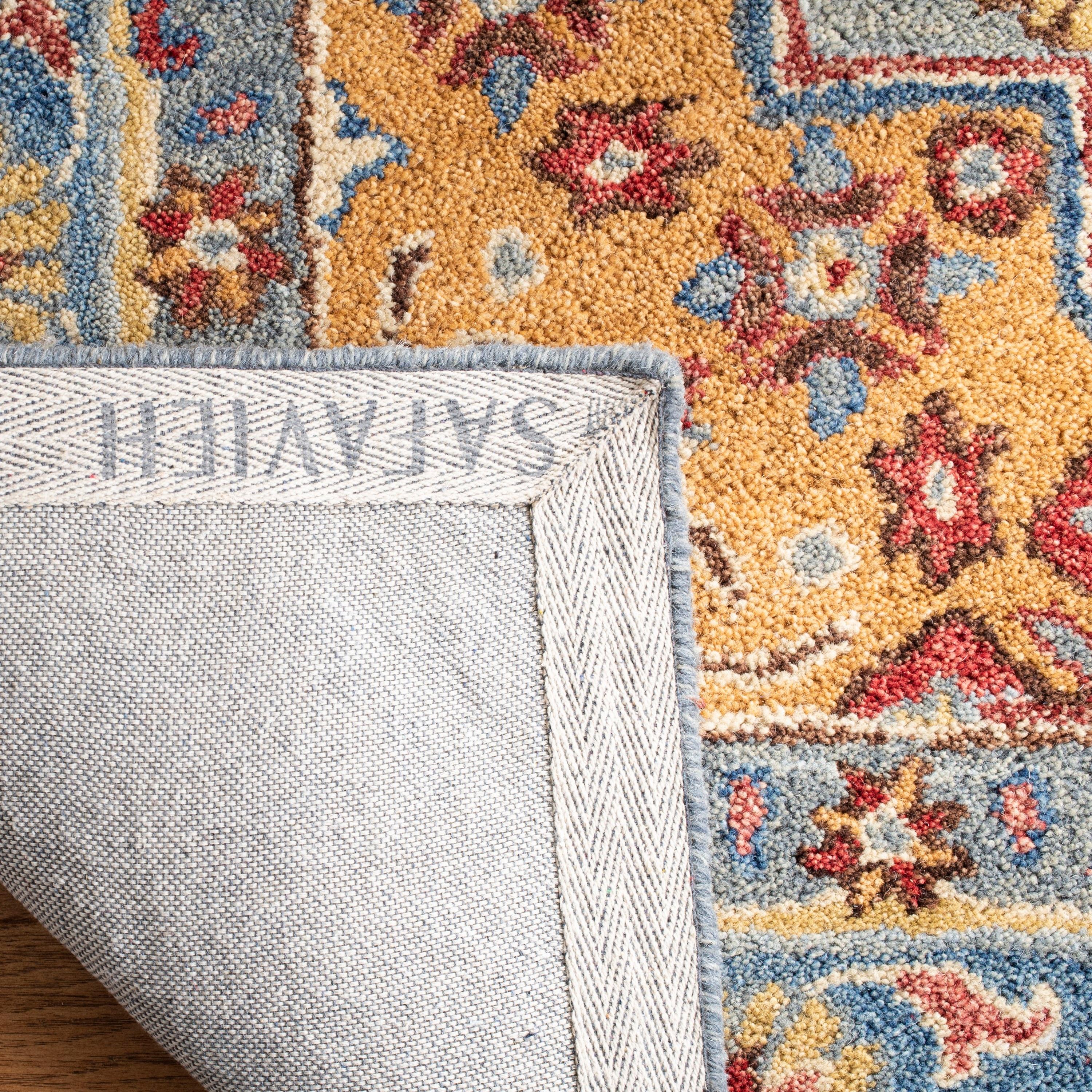 Antiquity AT504 Hand Tufted Area Rug - Blue/Gold - 8'x10' - Safavieh.
