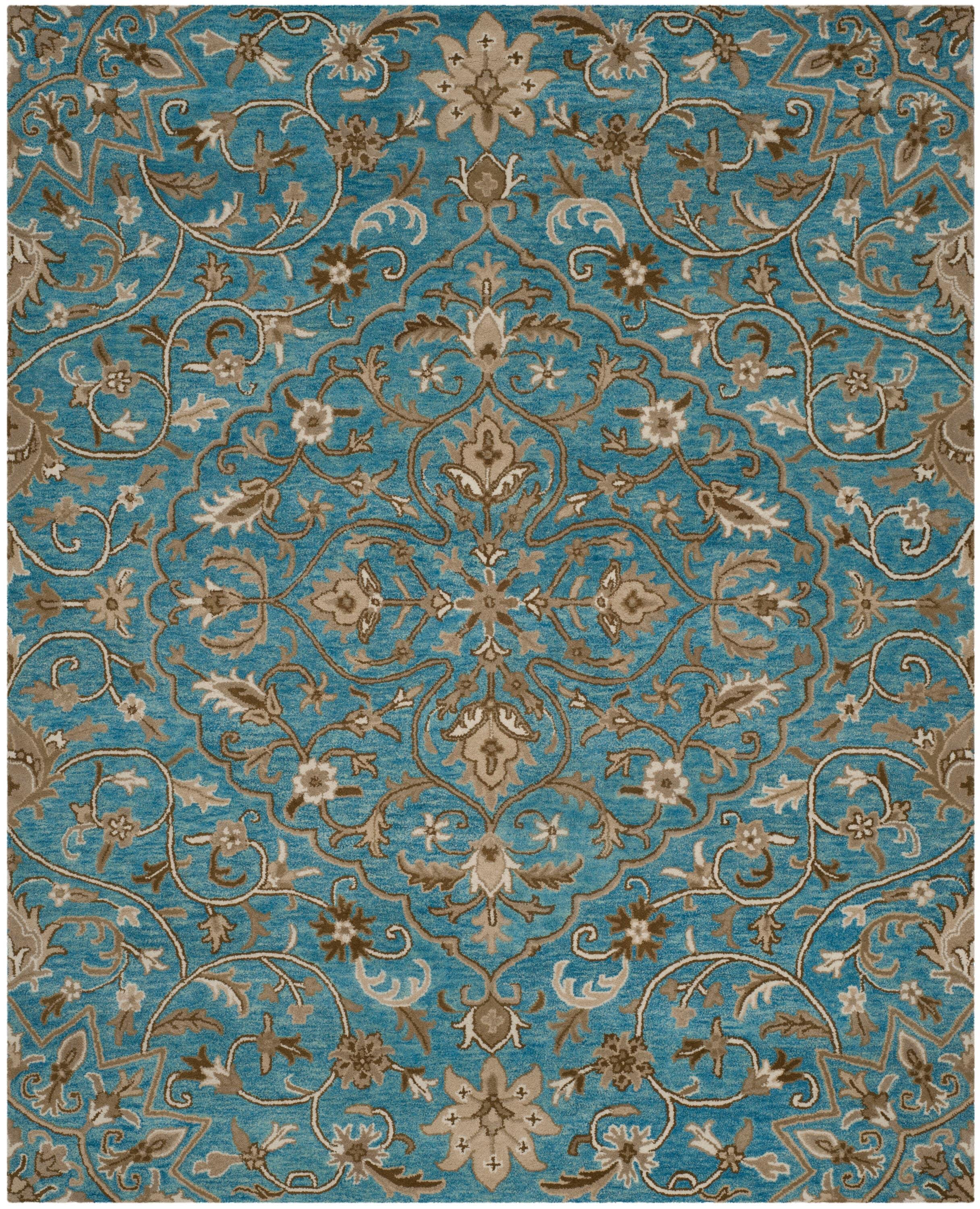 Bella BEL673 Hand Tufted Area Rug - Blue/Taupe - 6'x9' - Safavieh.