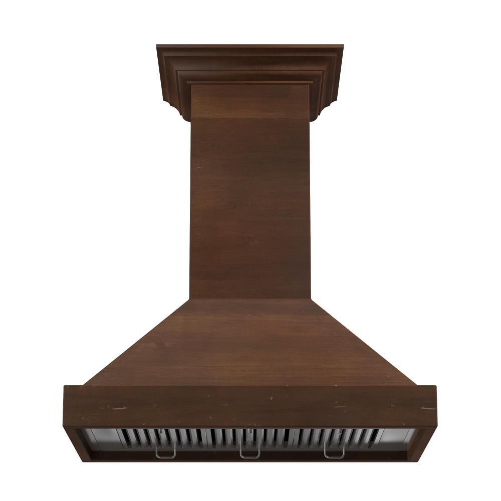 ZLINE 36" Convertible Vent Wooden Wall Mount Range Hood in Walnut