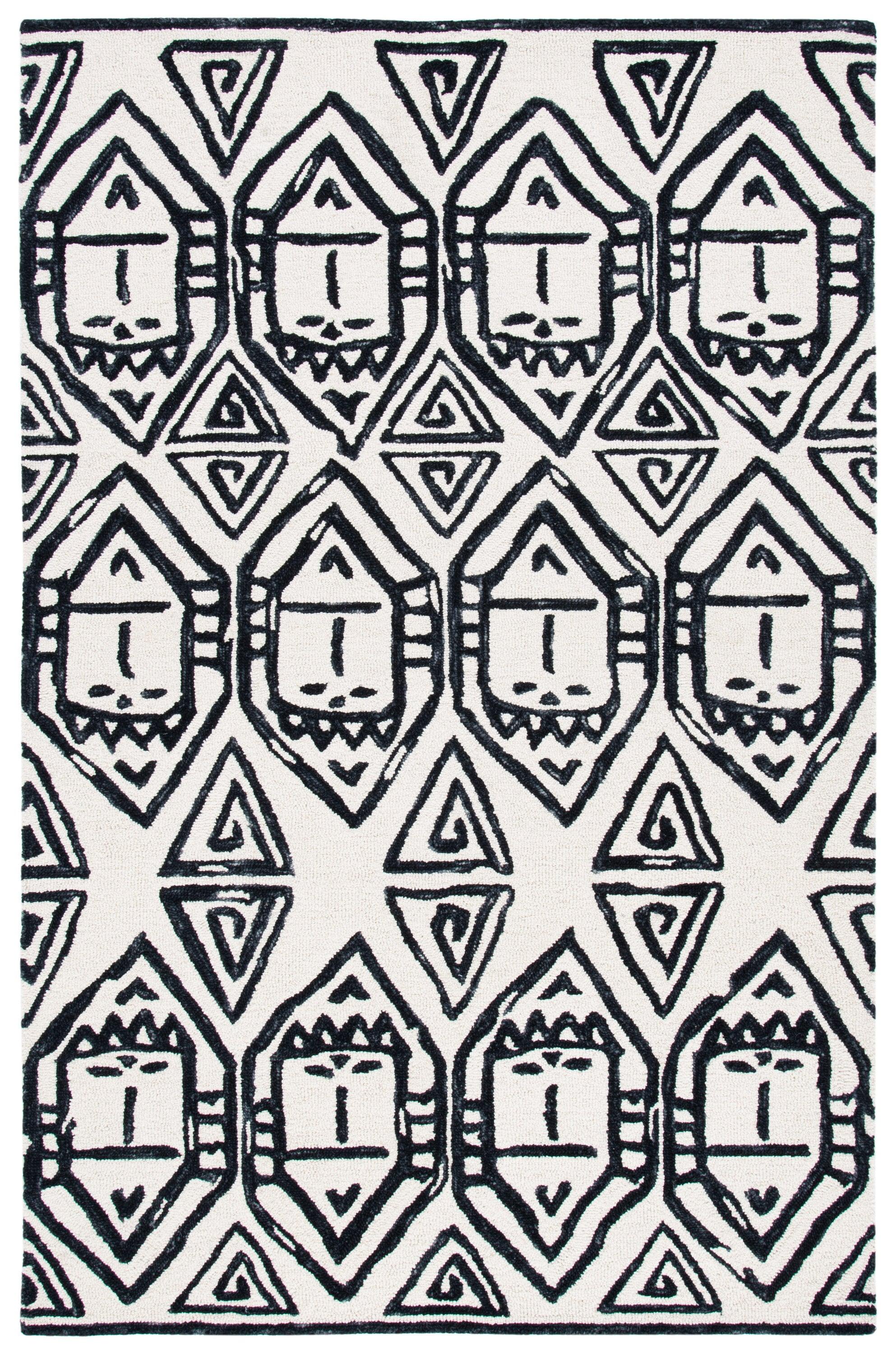 Metro MET404 Hand Tufted Area Rug - Black/Ivory - 3'x5' - Safavieh.
