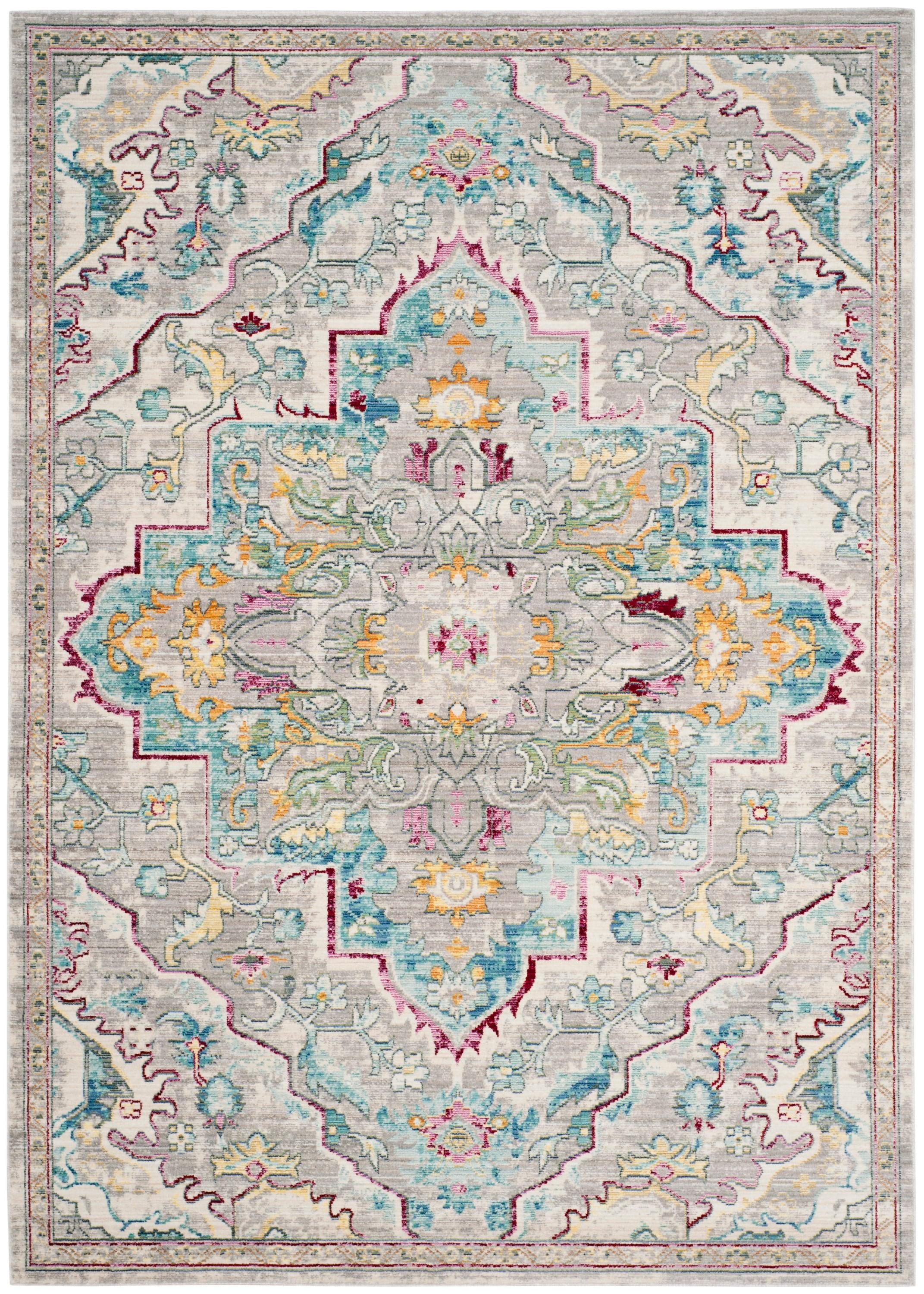 Mystique MYS921 Power Loomed Indoor Area Rug - Grey/Light Blue - 5'x8' - Safavieh.