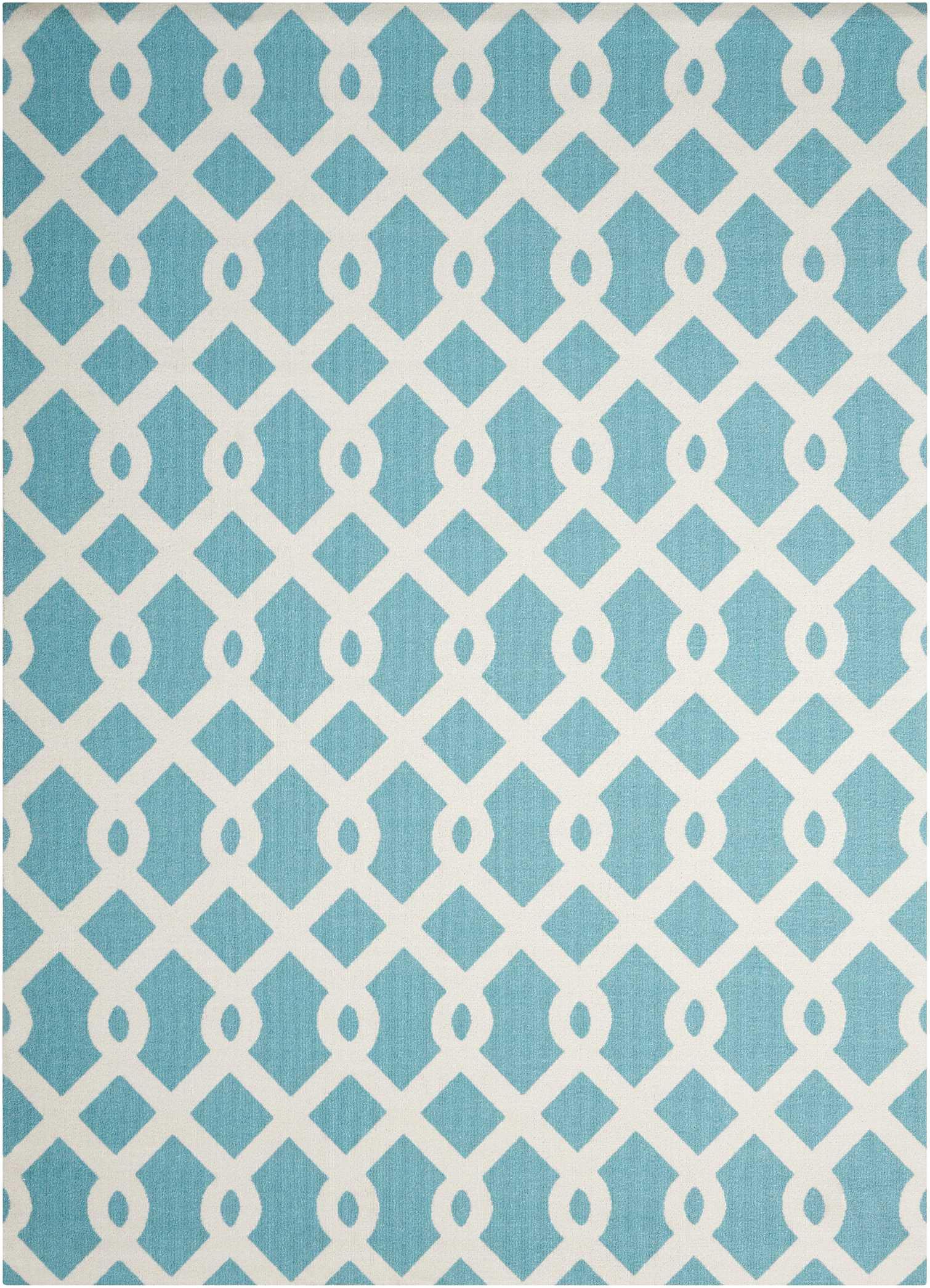 Easterly Geometric Blue/White Outdoor Area Rug