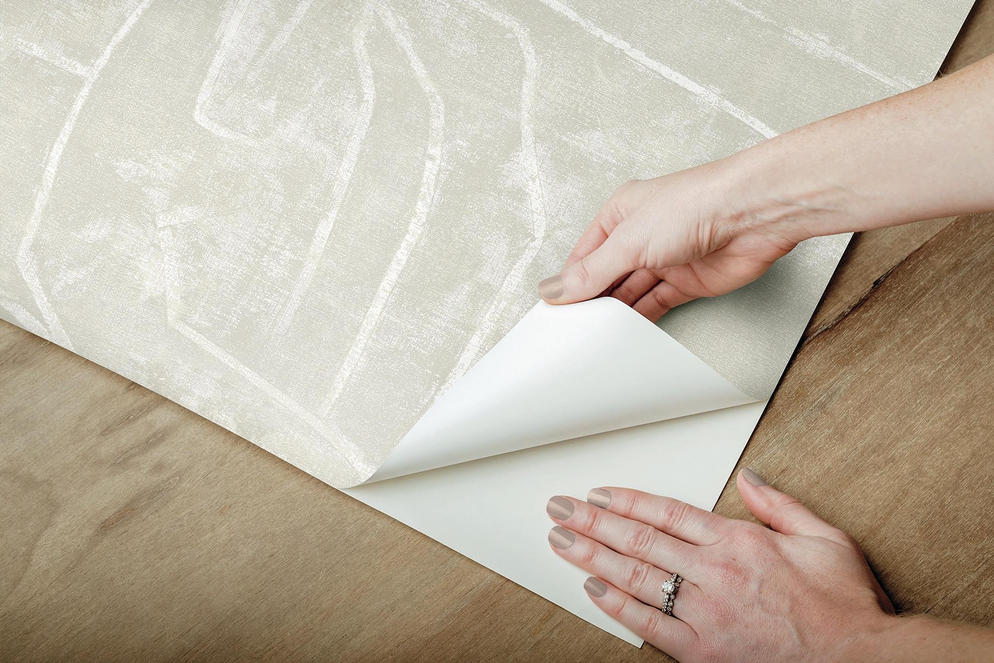Beige Abstract Vinyl Peel and Stick Wallpaper Roll