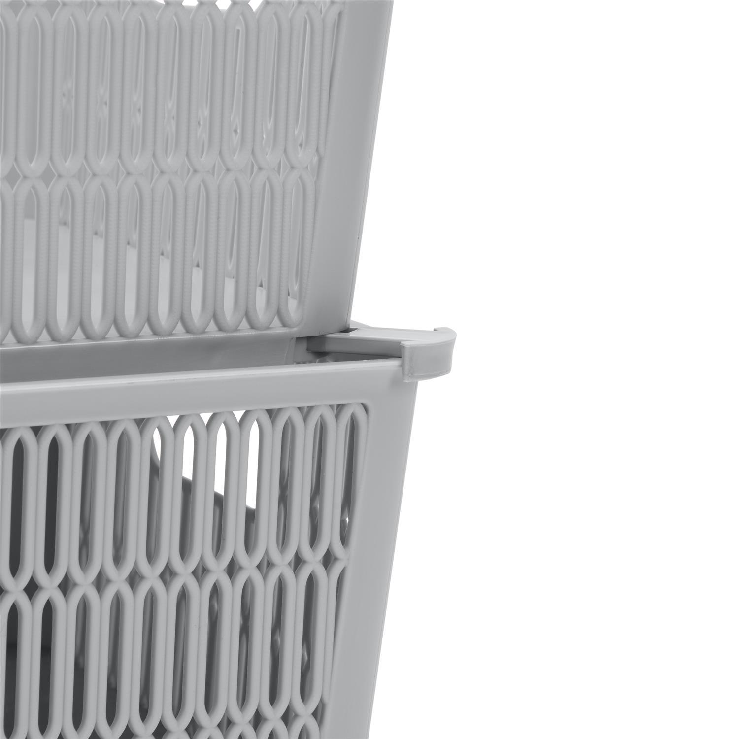 Simplify Slide 2 Stack It 2 Pack Plastic Storage Basket in Grey