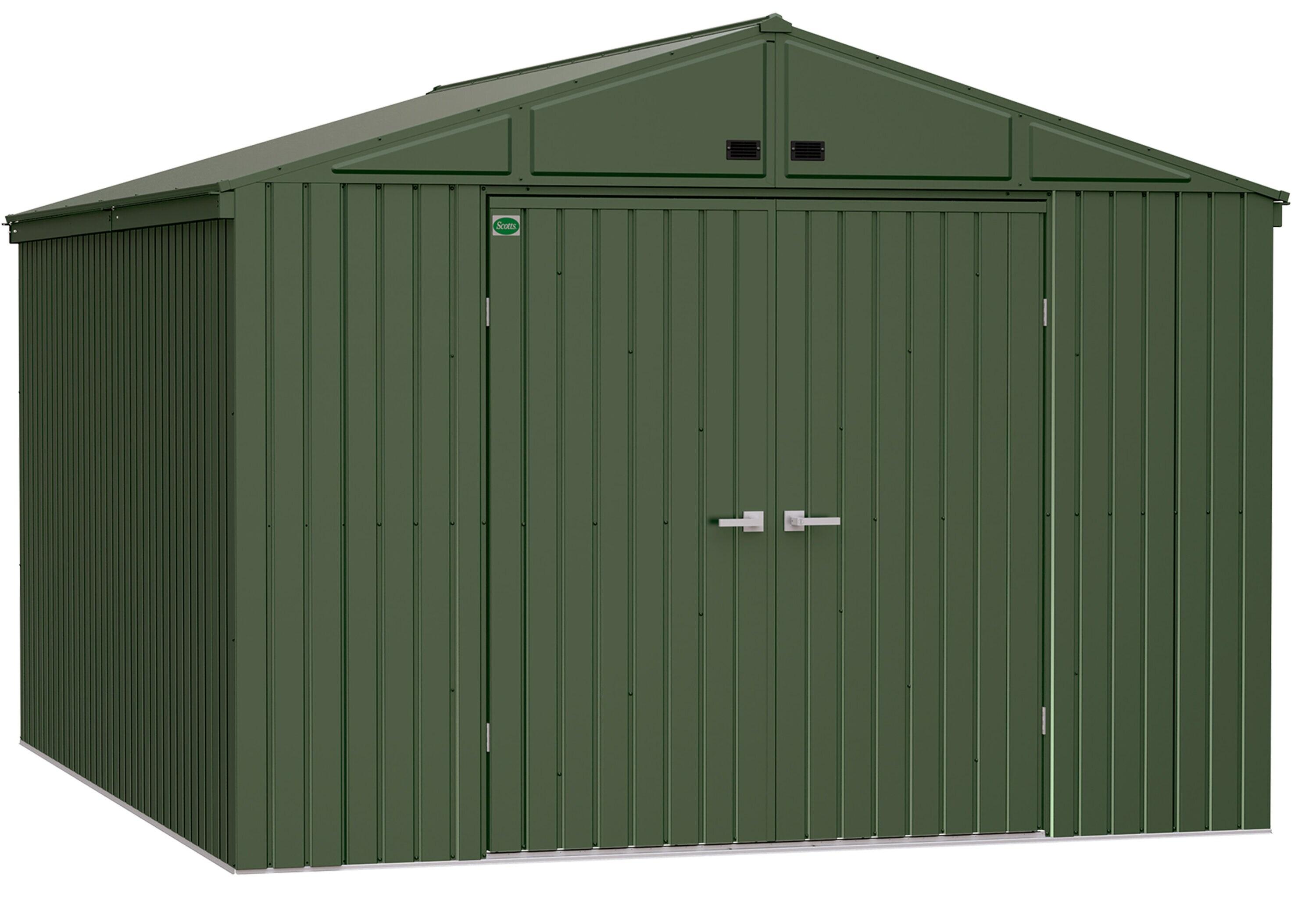 Arrow Scotts Lawn Care Storage Shed, 10x12, Green