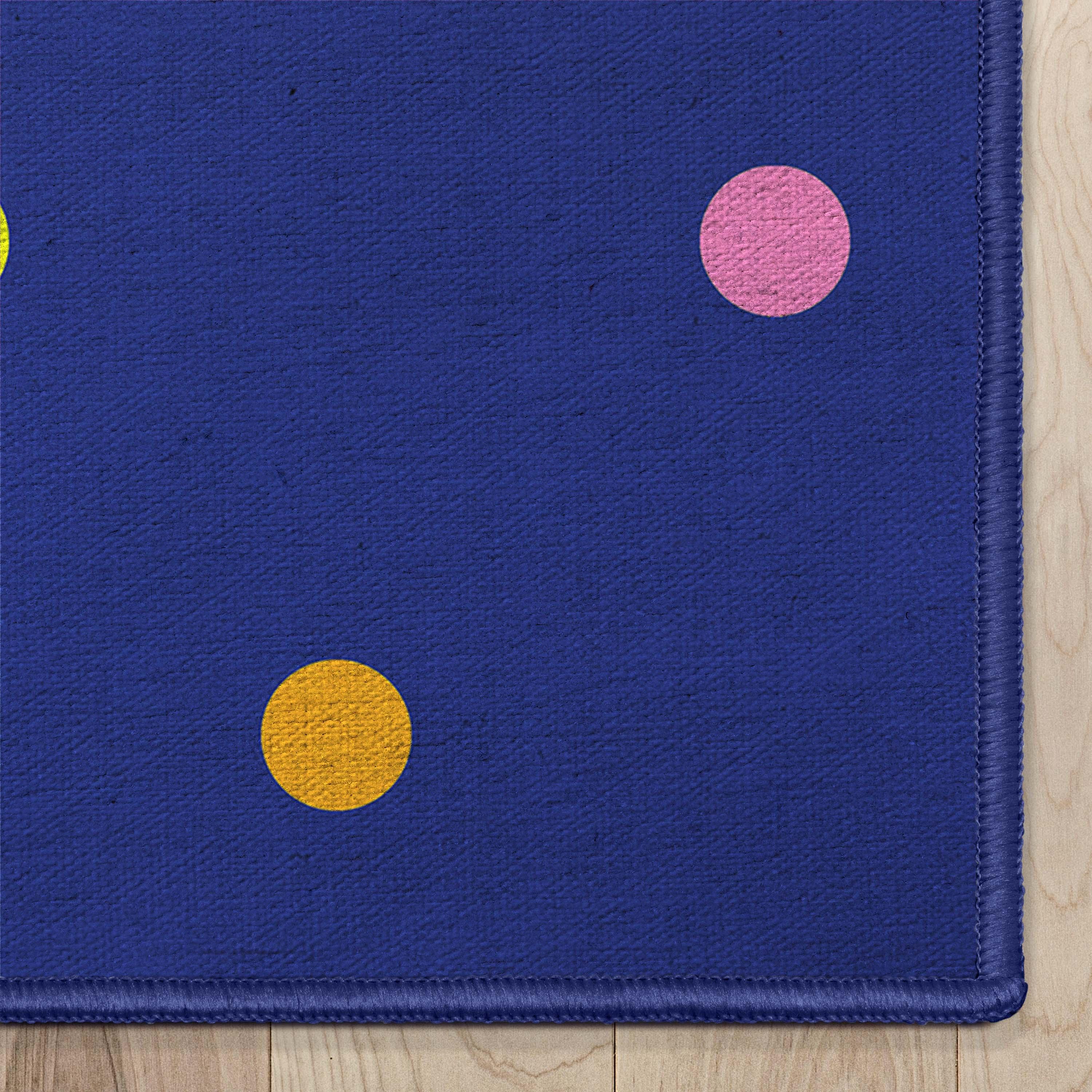 Well Woven Crayola Polka Dot Geometric Blue Area Rug