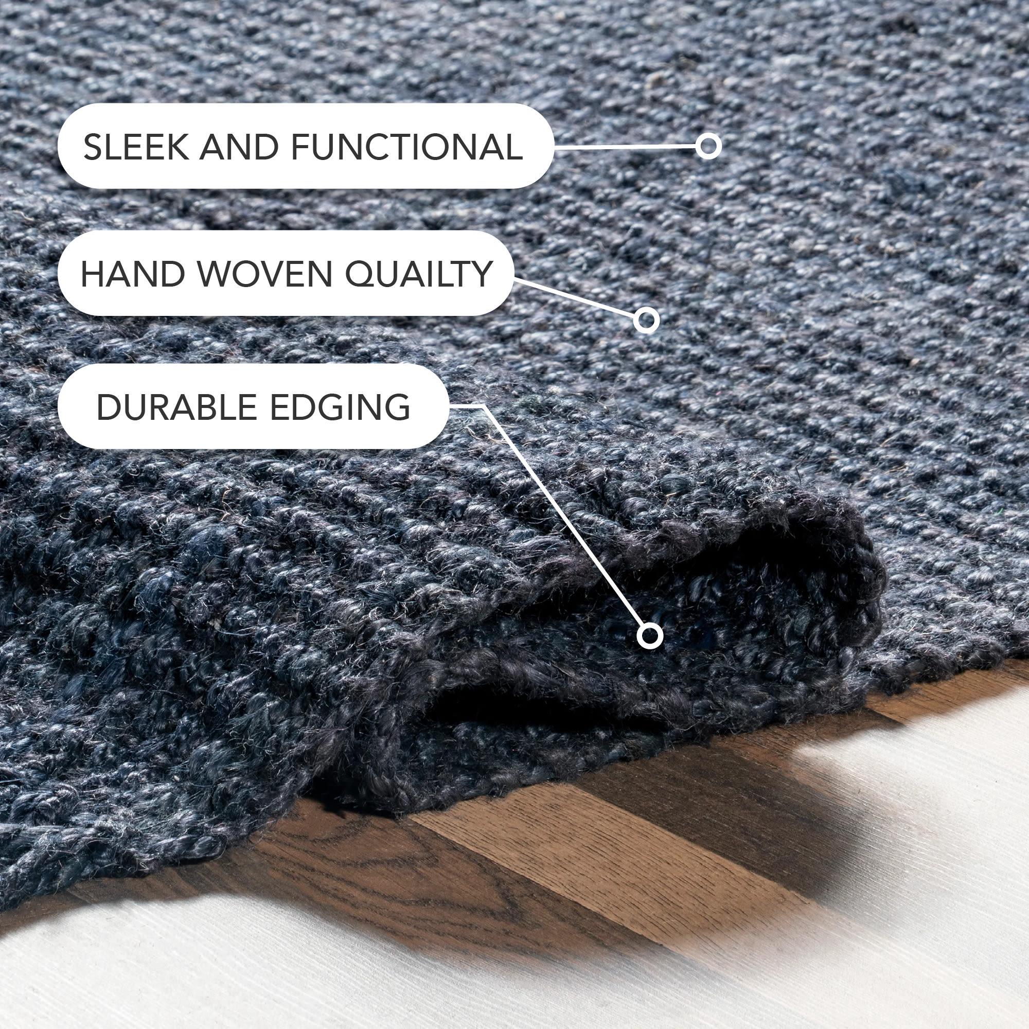 nuLOOM Daniela Chunky Jute Navy 5' x 7' 6" Farmhouse Area Rug