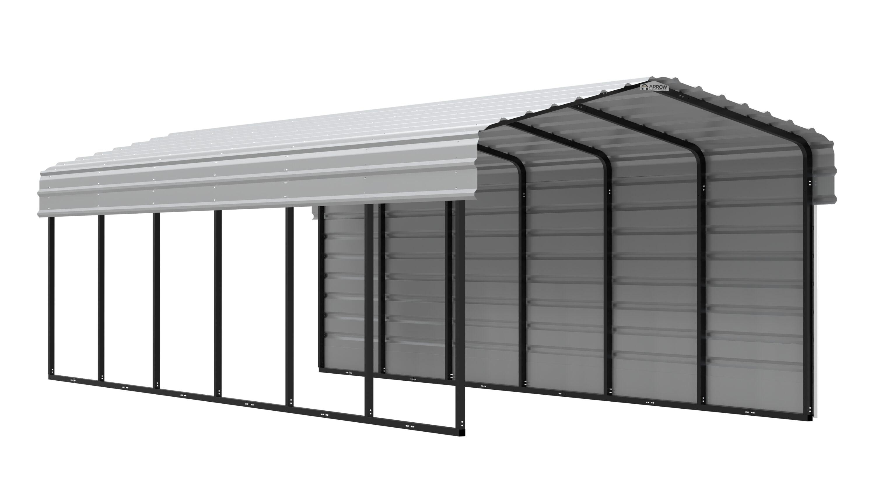 Arrow 29 x 10 ft Carport with 1-sided Enclosure
