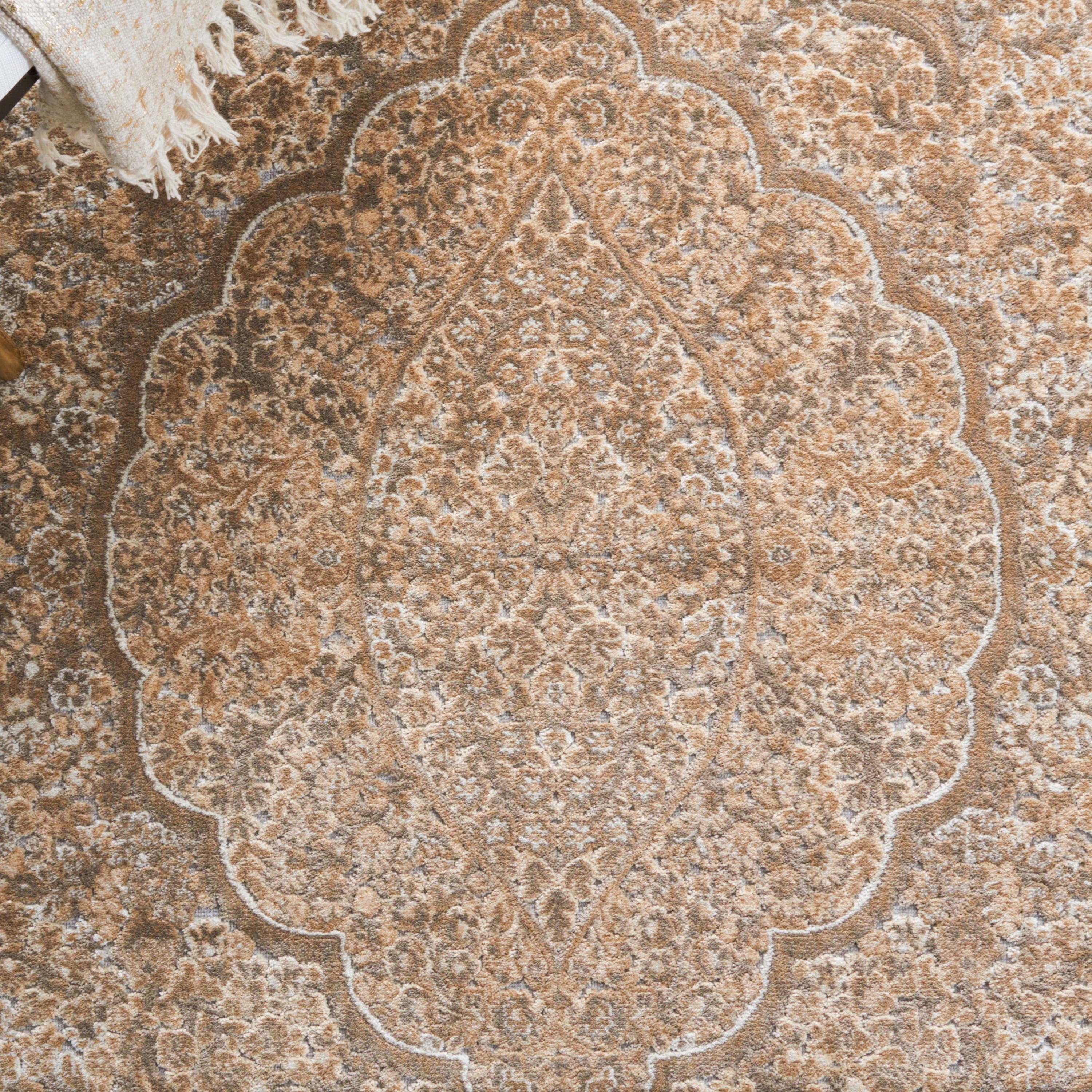 SAFAVIEH Paradise Alton Traditional Floral Area Rug, Mouse/Silver, 4' x 5'7"