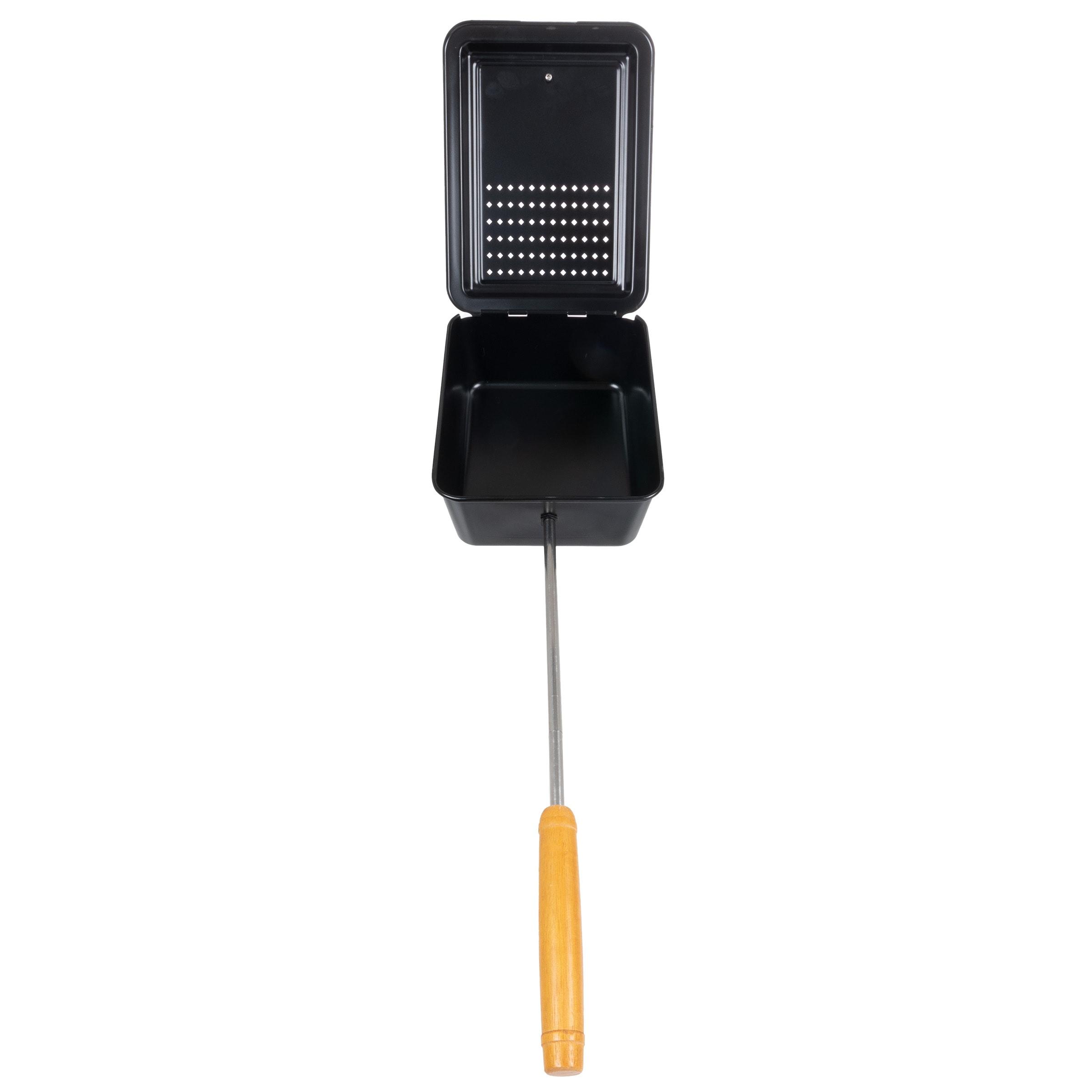 Great Northern Popcorn Campfire Popcorn Popper - Old Fashioned Popcorn Maker with Nonstick Finish and Extended Handle - Camping Gear and Campfire Cooking Equipment by Great Northern Popcorn (Black)