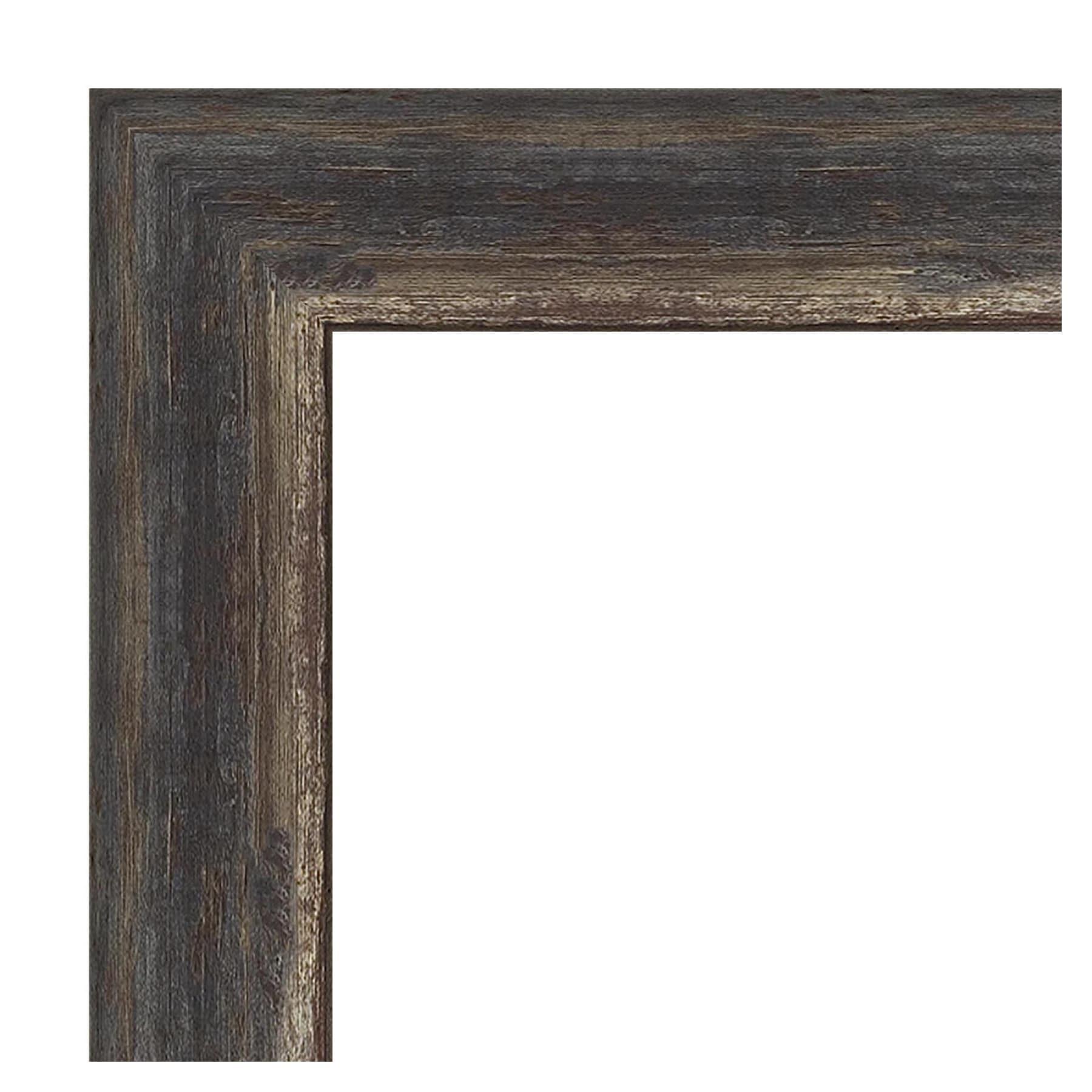 22" x 28" Bark Rustic Framed Bathroom Vanity Wall Mirror Charcoal - Amanti Art: Beveled, Polystyrene Frame, Wall Mounted
