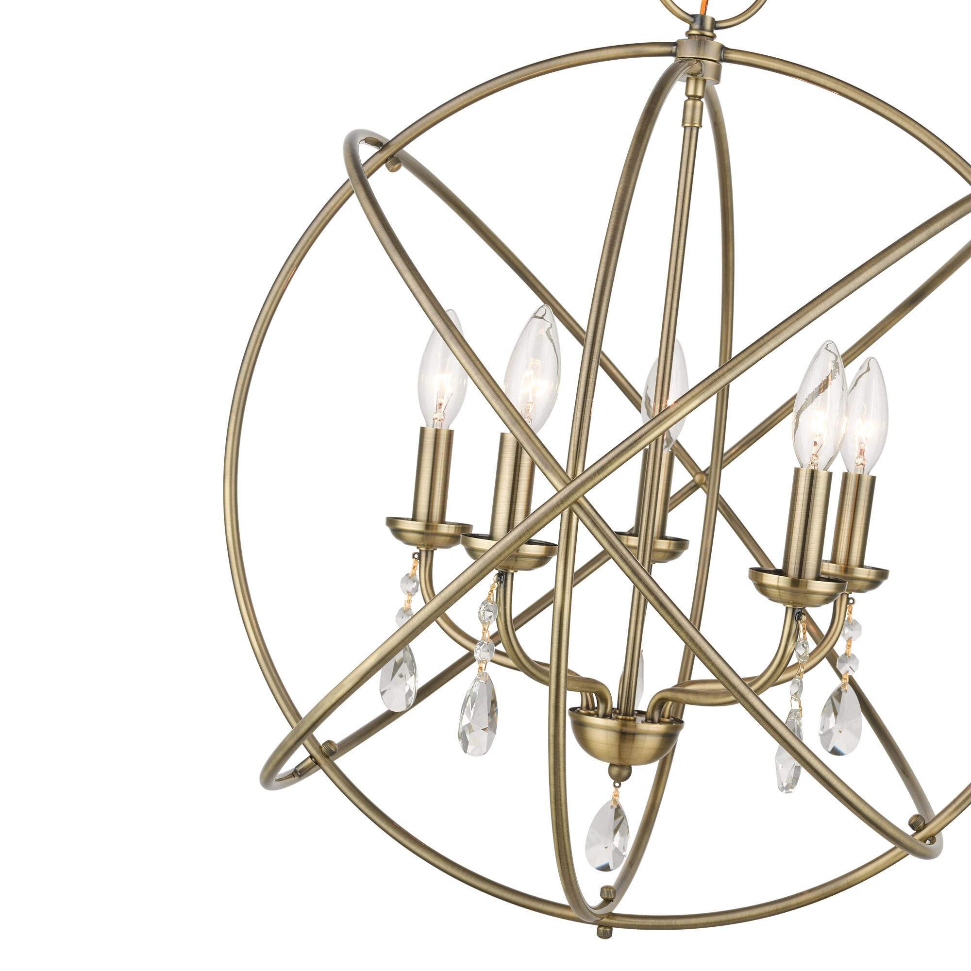 Livex Lighting Aria 5 - Light Chandelier in  Antique Brass