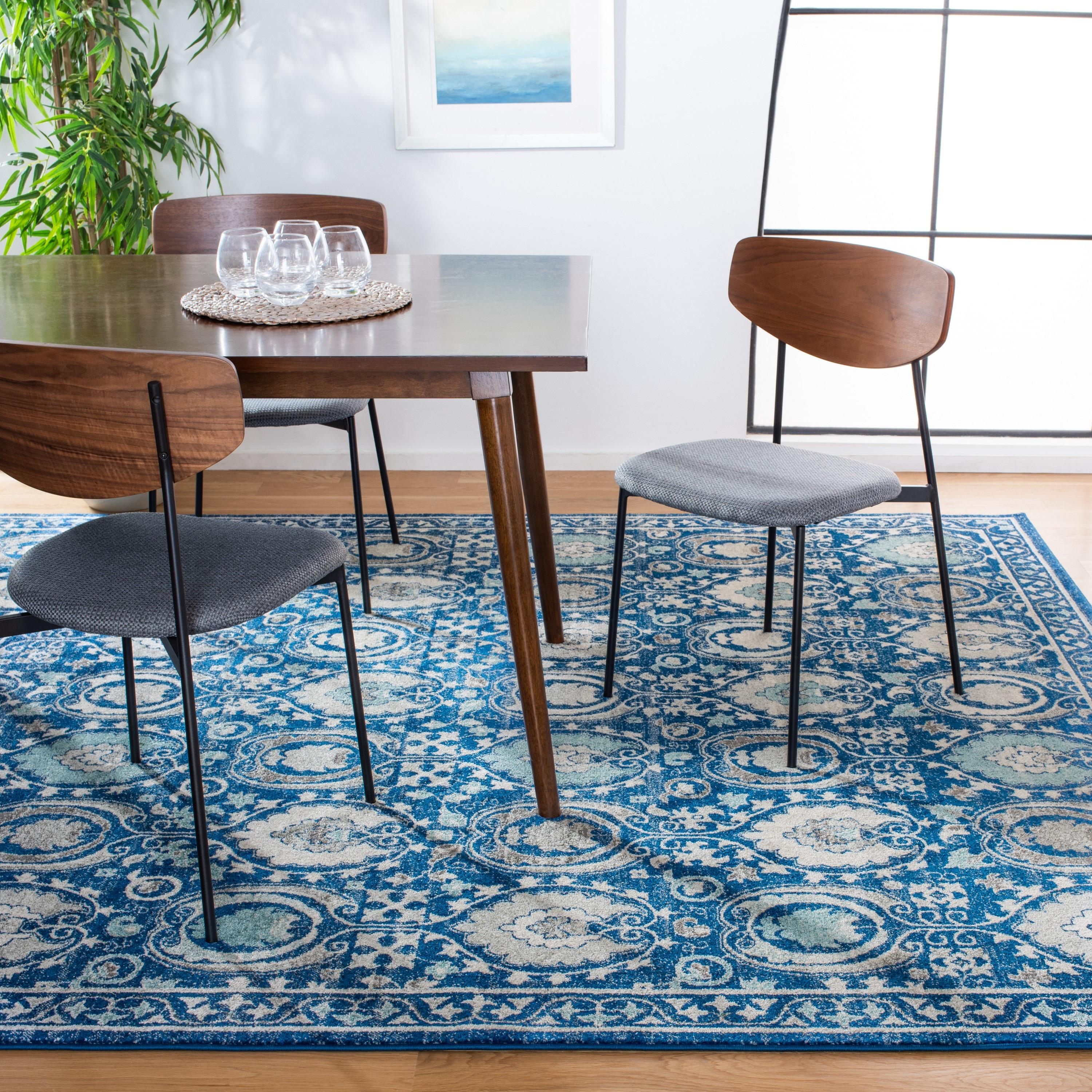 Evoke EVK251 Power Loomed Area Rug - Blue/Ivory - 8'x10' - Safavieh.