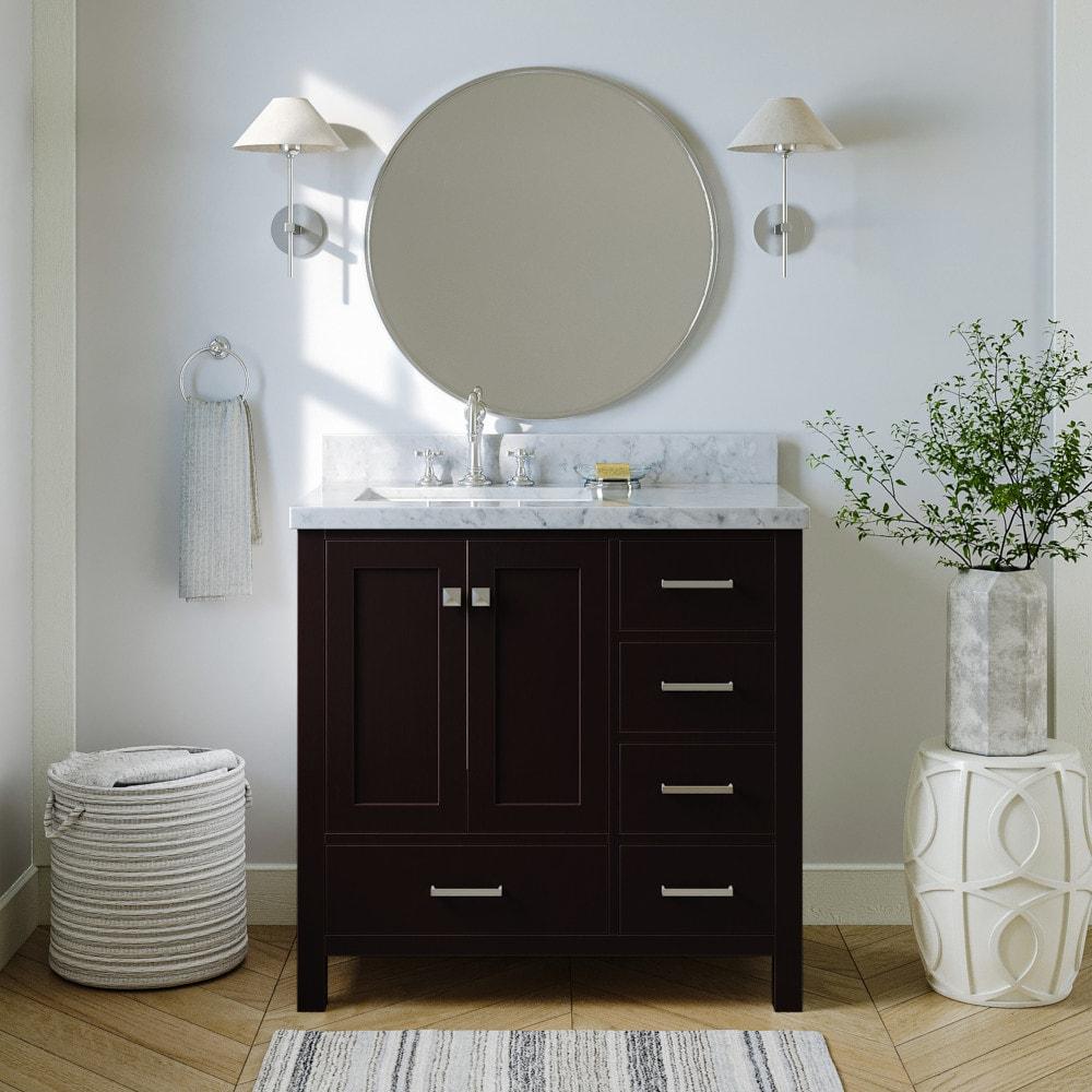 Ariel A037s-L-Bc Cambridge 36" Single Free Standing Wood Vanity Cabinet Only - Brown