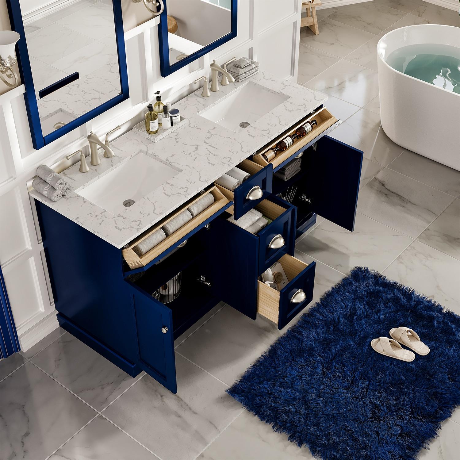 Eviva Epic Transitional Blue Bathroom Vanity