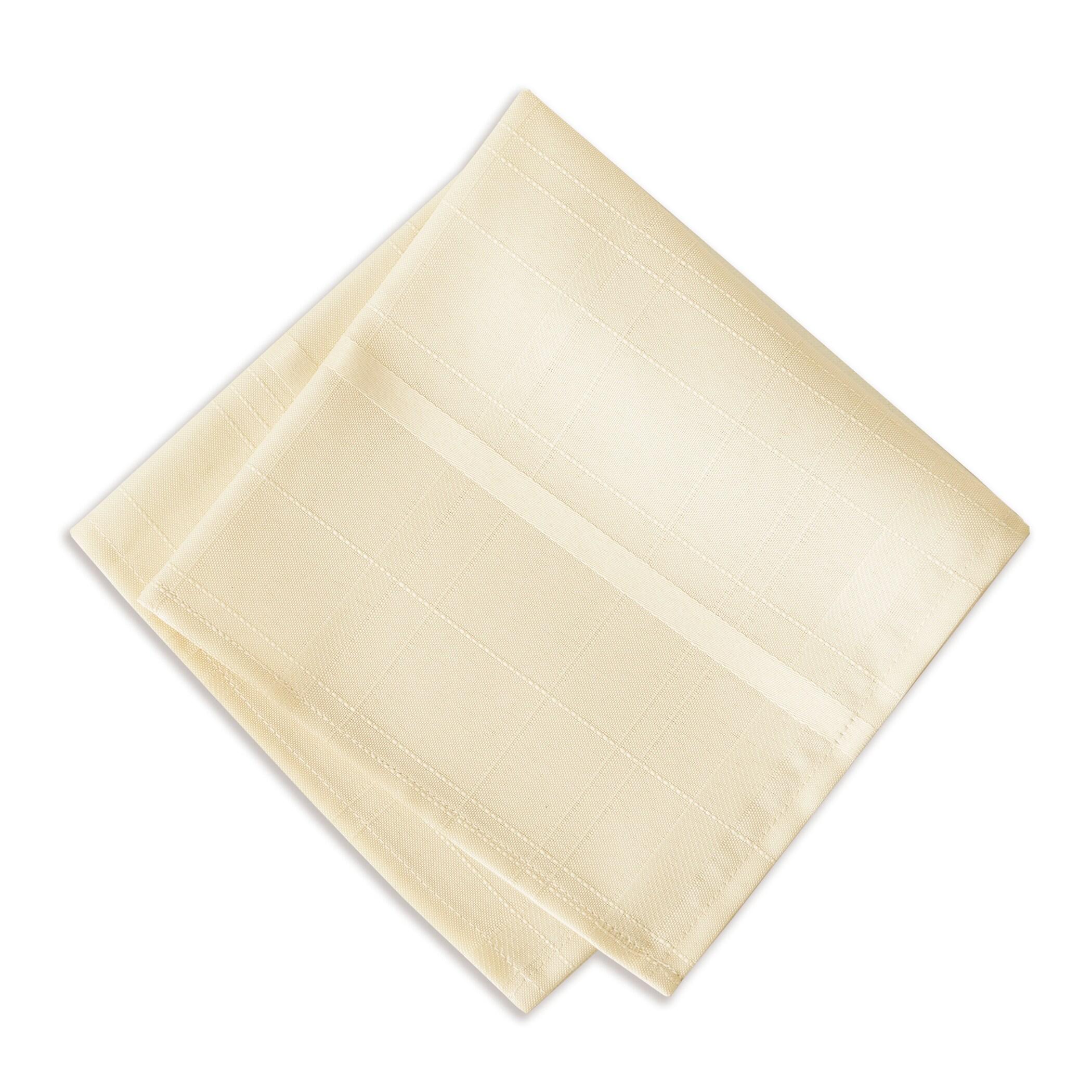 Elegance Plaid Stain Resistant Napkin Set of 4 - 17" x 17" - Beige - Elrene Home Fashions