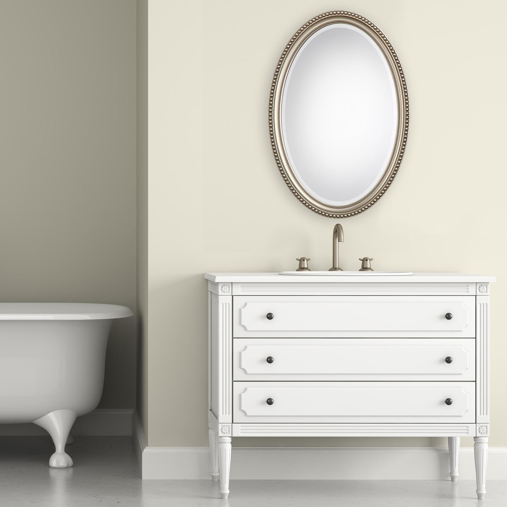Oval Mirror-32 inches Tall and 22 inches Wide-Silver Finish Bailey Street Home 2607-Bel-5174640