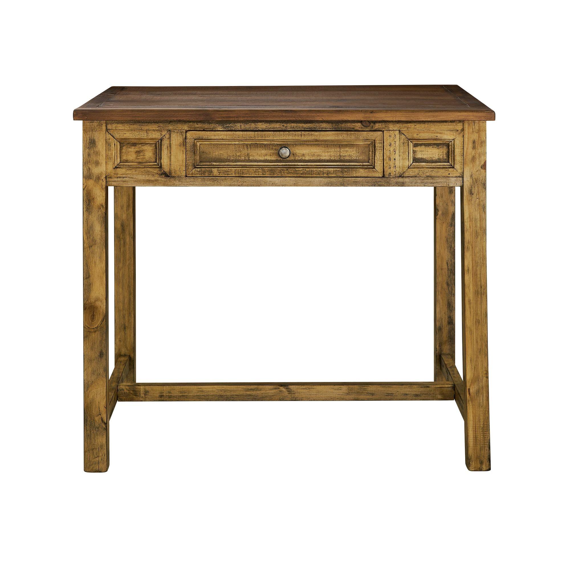 Abilene Distressed Brown Kitchen Island with 4 Stools