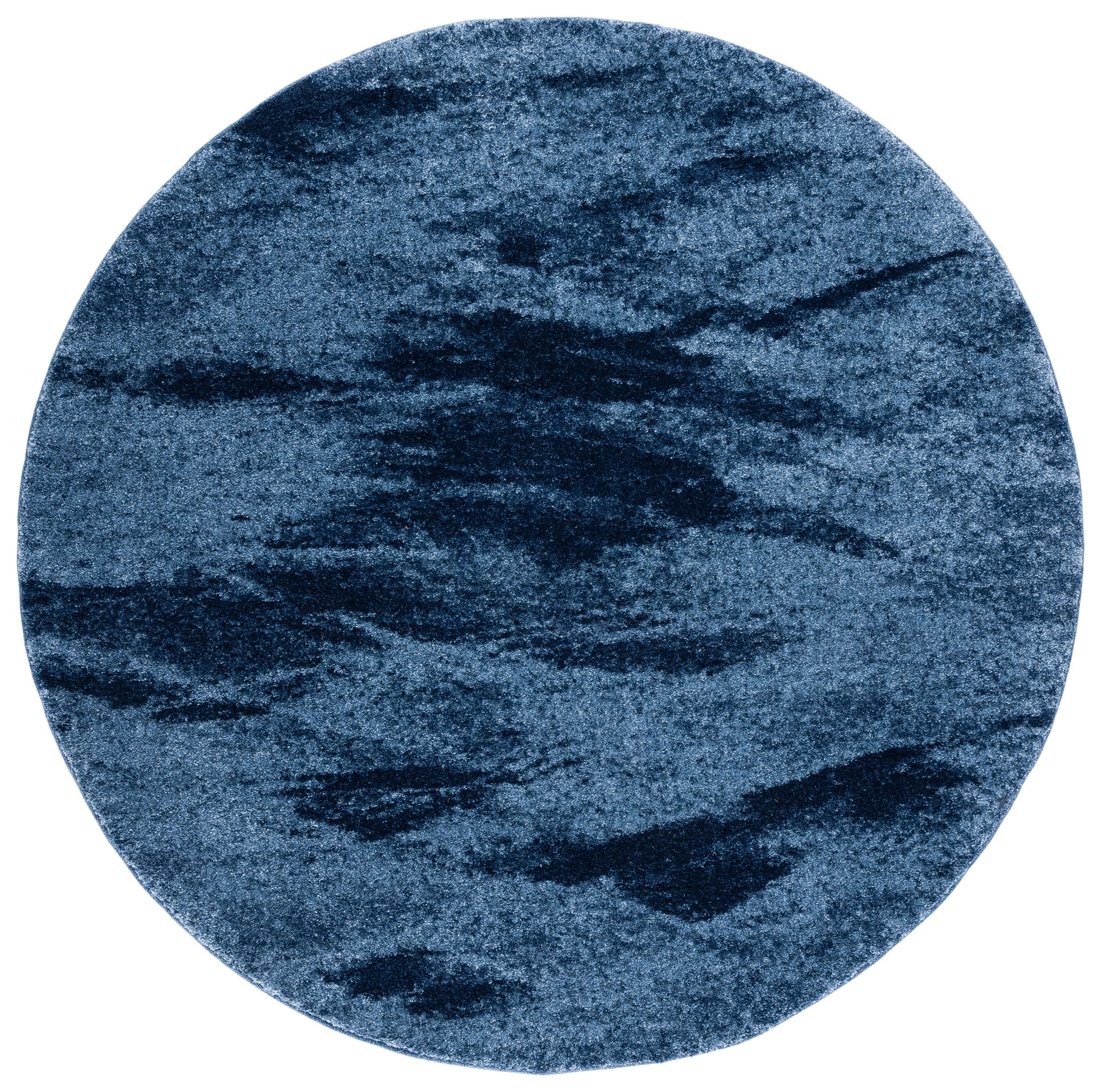 Retro RET2891 Power Loomed Indoor Area Rug - Light Blue/Blue - 6' round - Safavieh.