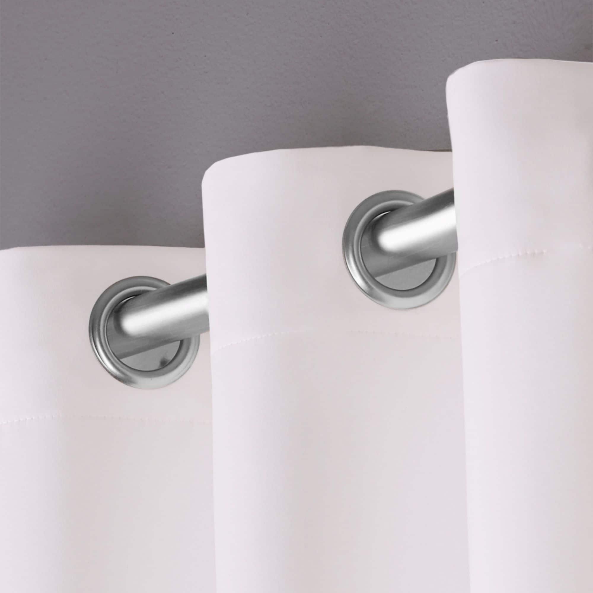 EXCLUSIVE HOME Sateen Twill Woven Room Darkening Blackout Grommet Top Curtain Panel Pair, 52"x96", Vanilla