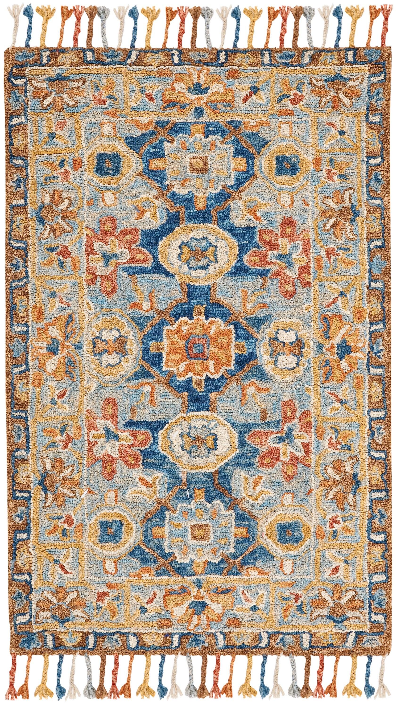 Aspen APN110 Hand Tufted Accent Rug - Grey/Navy - 3'x5' - Safavieh.