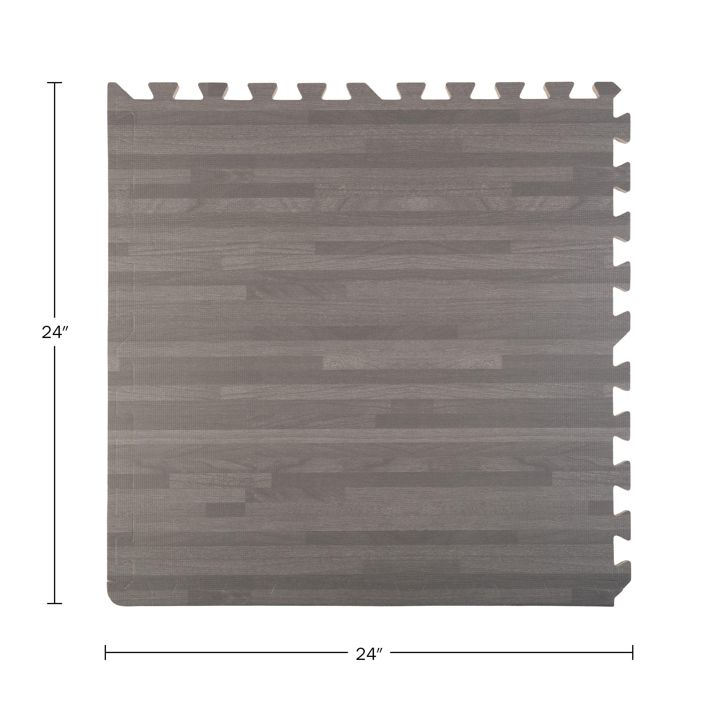 Stalwart EVA Foam Floor Tiles 6-Pack - 24 SQFT Woodgrain Puzzle Mats (Set of 6)