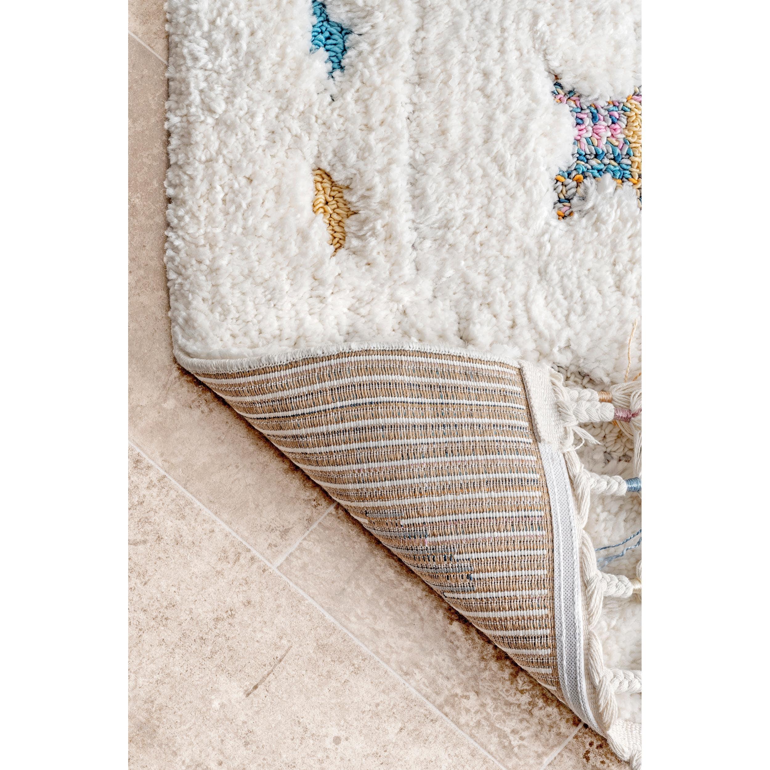 Nuloom Jocelyn Diamond 10x14 Shag Indoor Area Rug for Living Room Bedroom Dining Room Nursery, Off White/Ivory