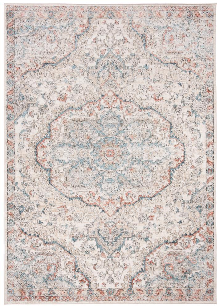 SAFAVIEH Oregon Seachlann Floral Bordered Area Rug, 9' x 12', Grey/Blue