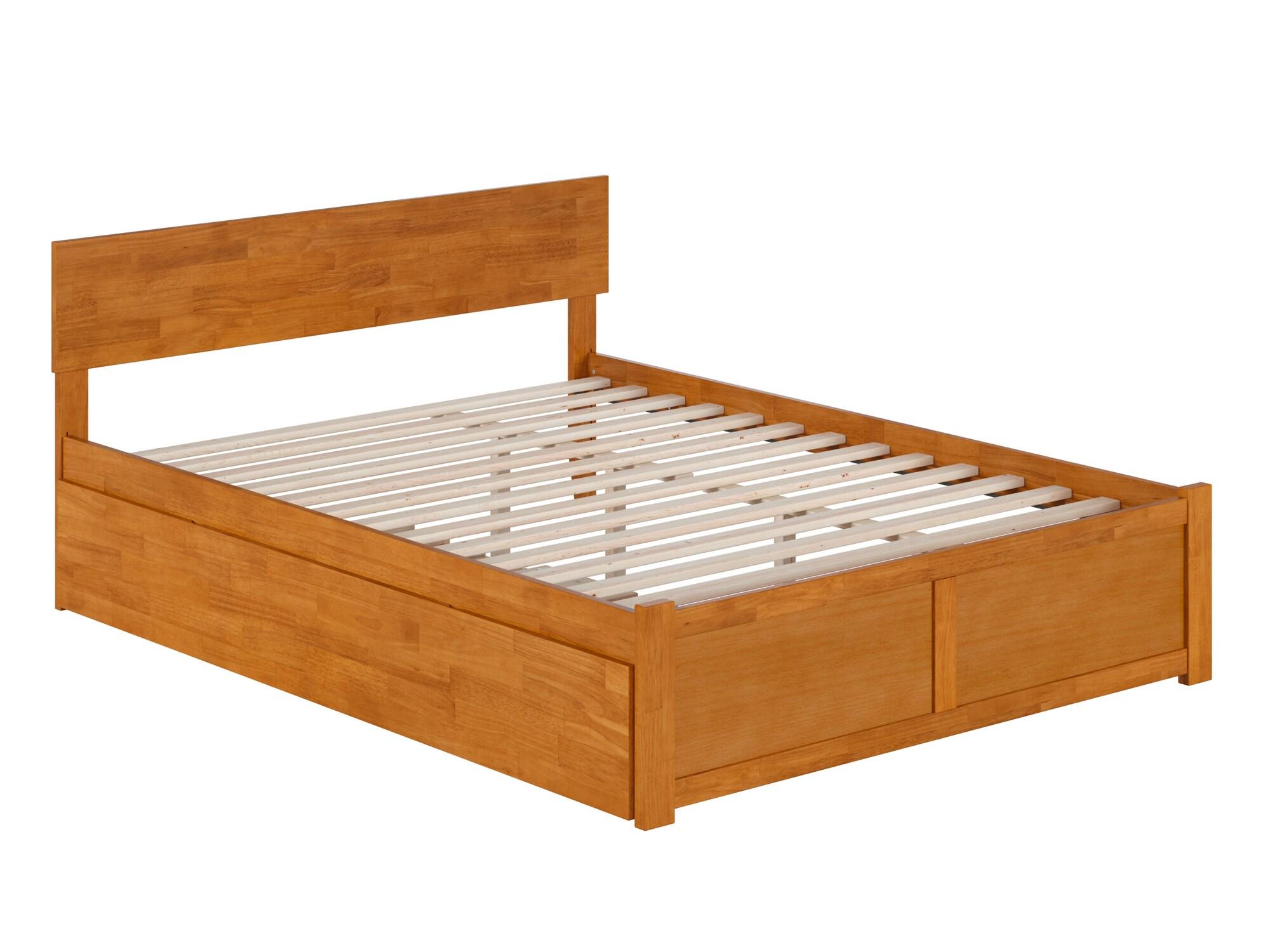 AFI Furnishings Orlando Solid Wood Platform Bed with Panel Footboard & Trundle