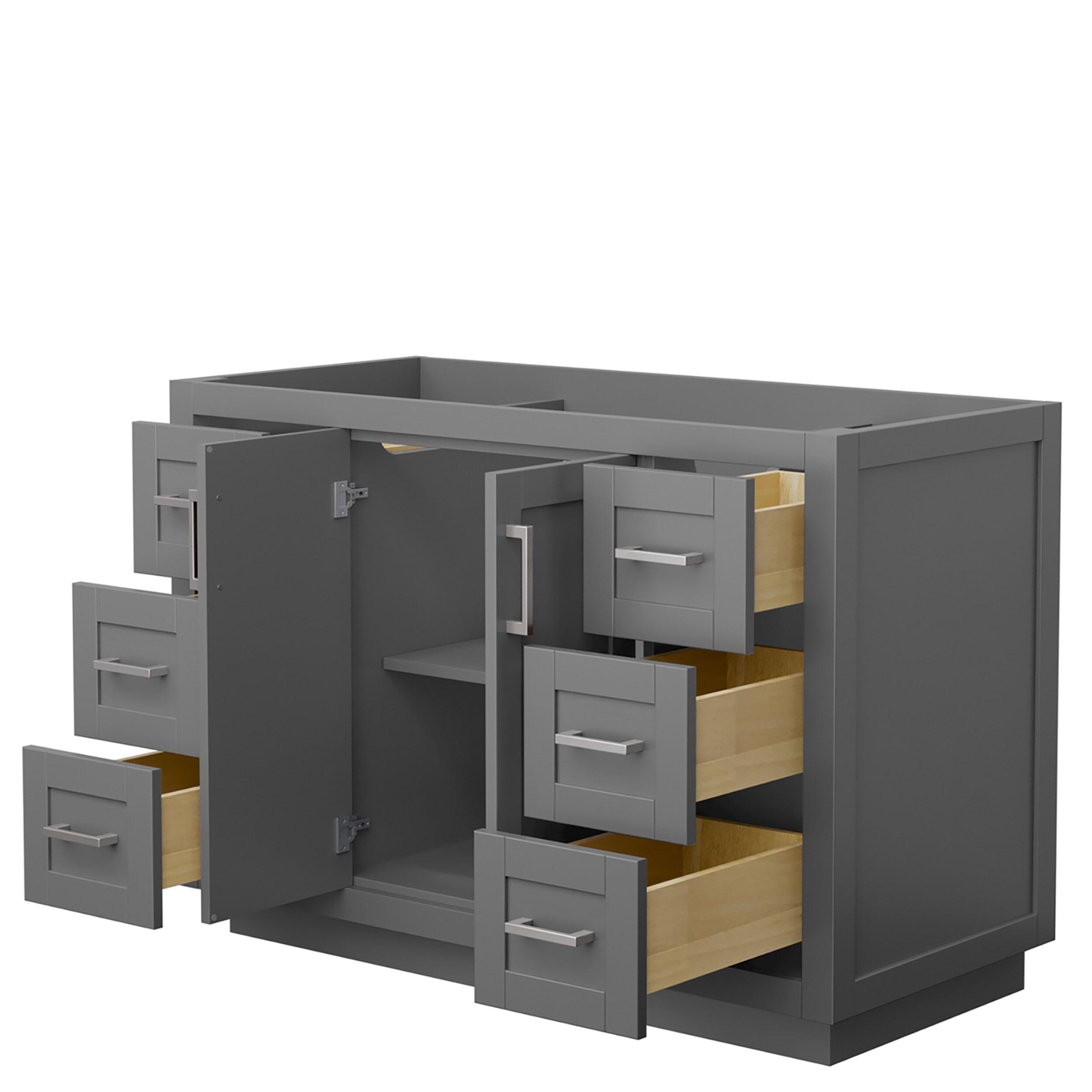 Miranda 48-Inch Dark Gray Freestanding Bathroom Vanity with Brushed Nickel Trim
