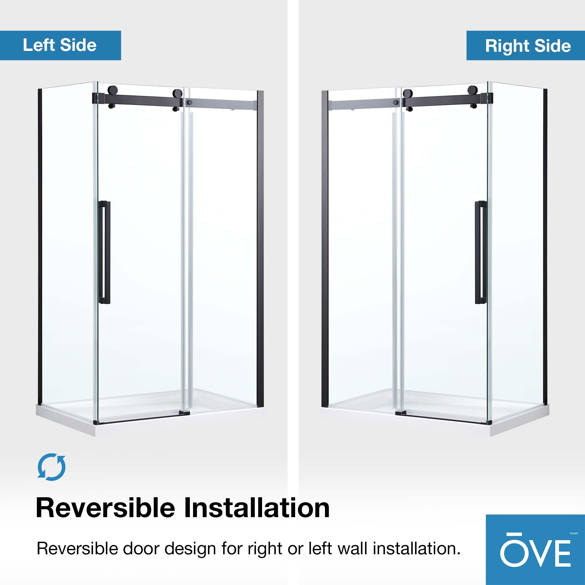 OVE Decors Bel Soft Close Stainless Steel 3-Piece 32-in x 48-in x 81-in Base/Door Corner Shower Kit