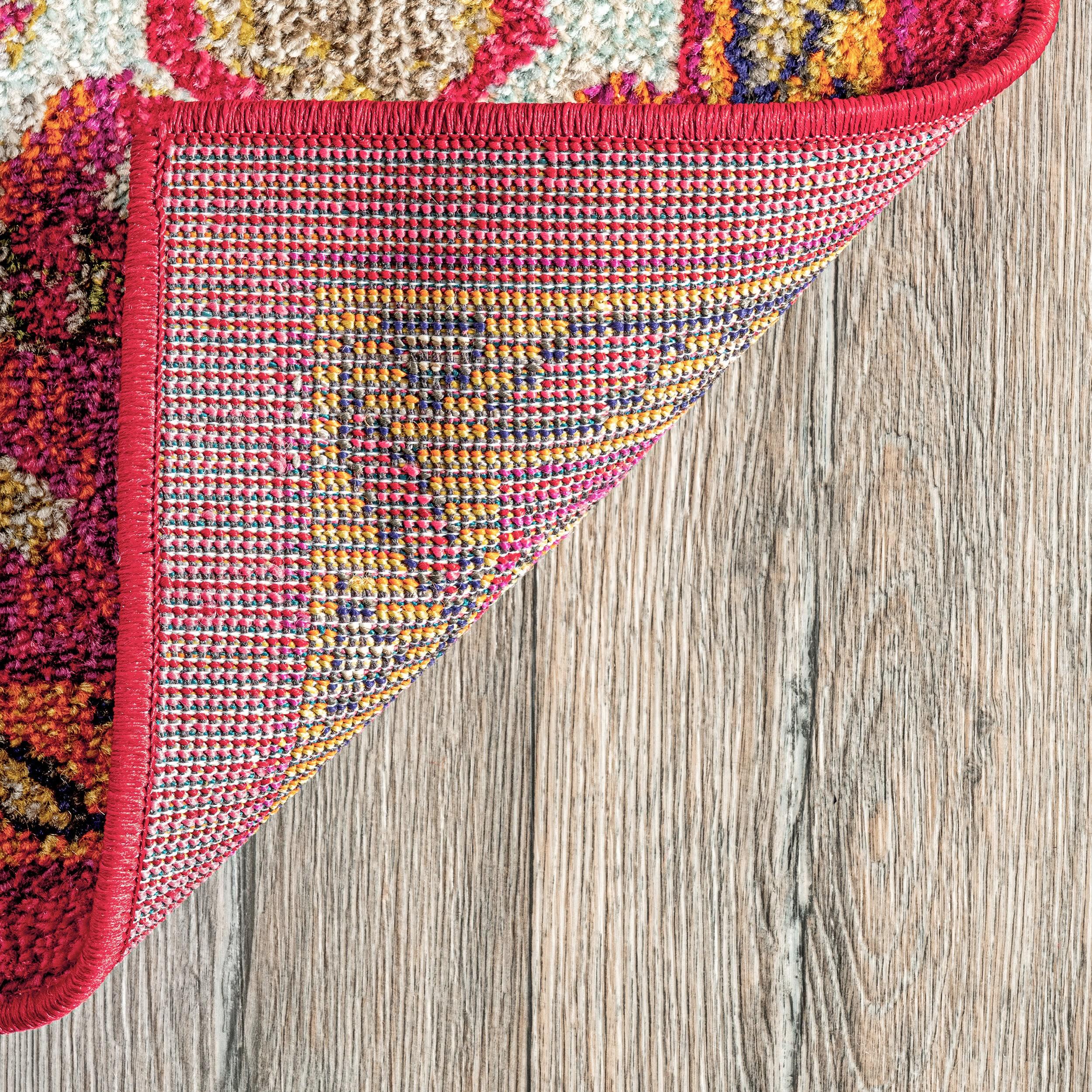 4'x6' Vintage Mackenzie Area Rug Pink - nuLOOM: Medallion Pattern, Low Pile, Indoor, Machine Made, Jute Backing