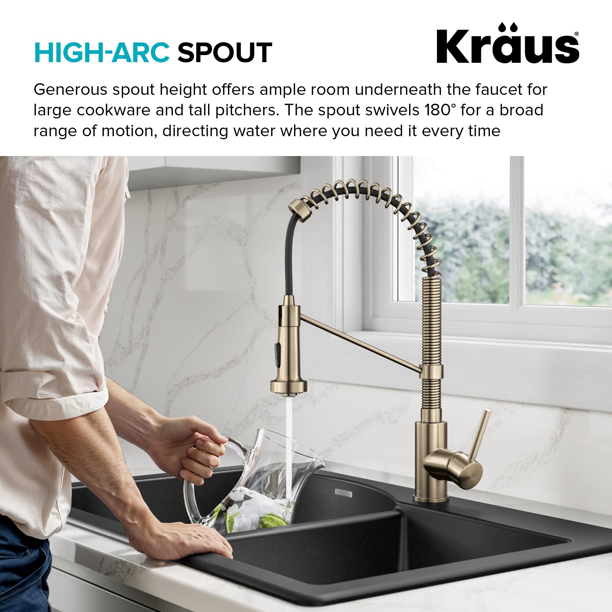 KRAUS Bolden Commercial Style 2-Function Single Handle Pull Down Kitchen Faucet