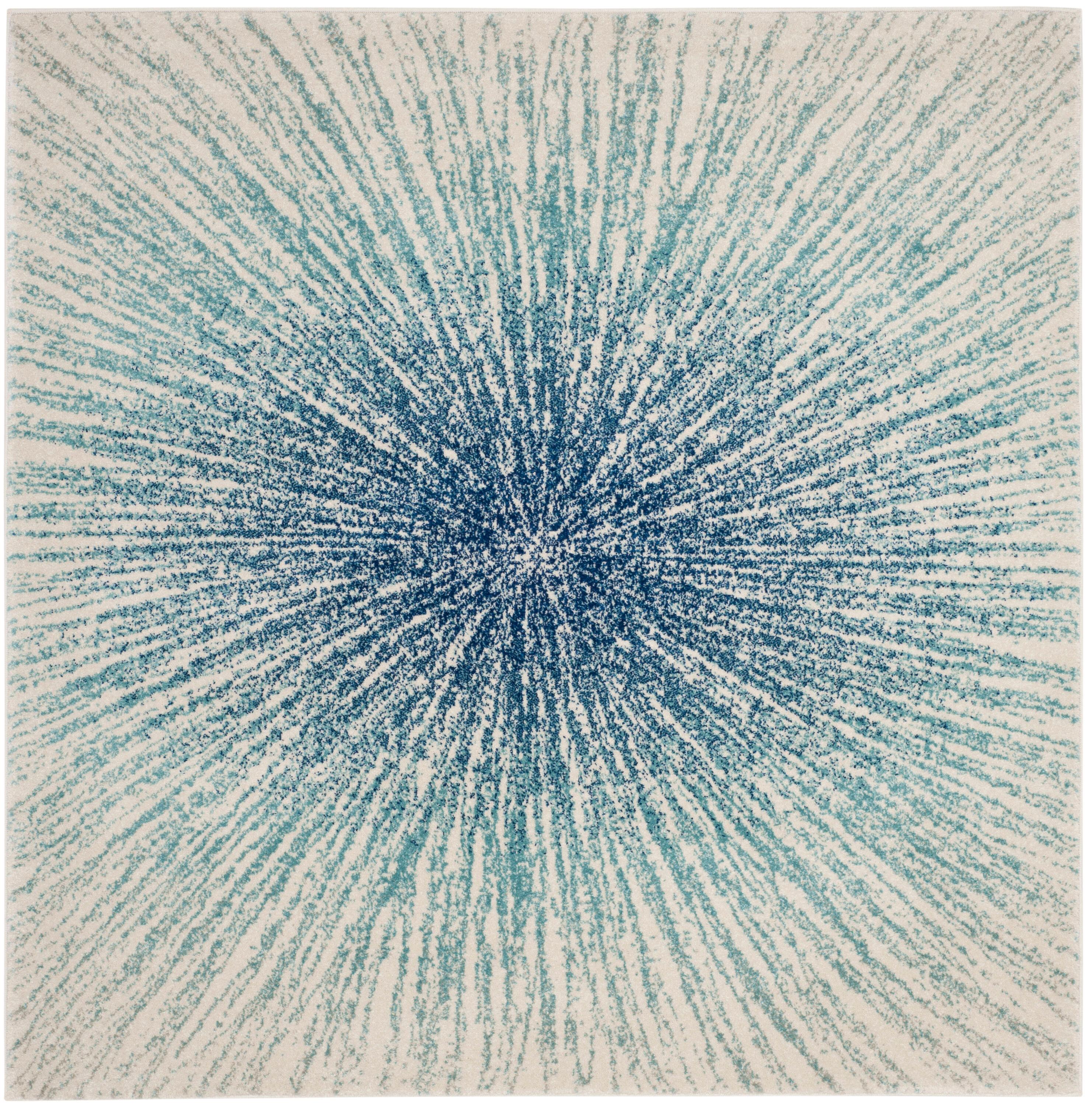 Evoke EVK228 Power Loomed Indoor Area Rug - Royal/Ivory - 9'x9' - Safavieh