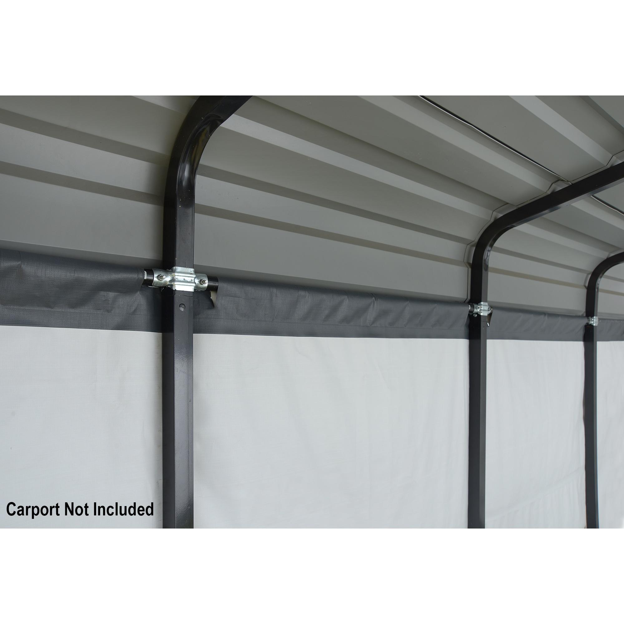Arrow Arrow Gray Fabric Side Wall for Carport