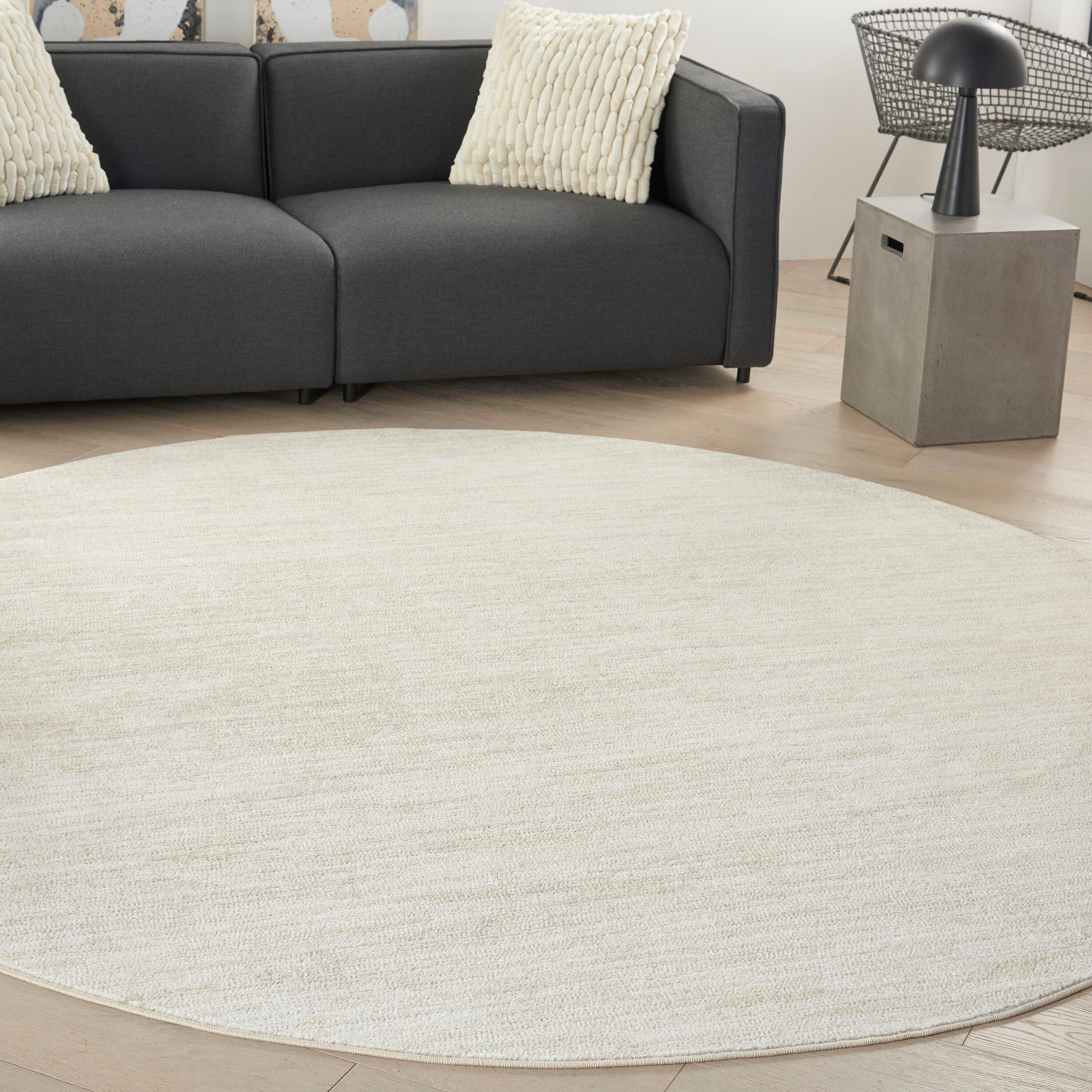 Nourison Essentials Easy Care Indoor Outdoor Area Rug - Ivory Beige 10' x Round