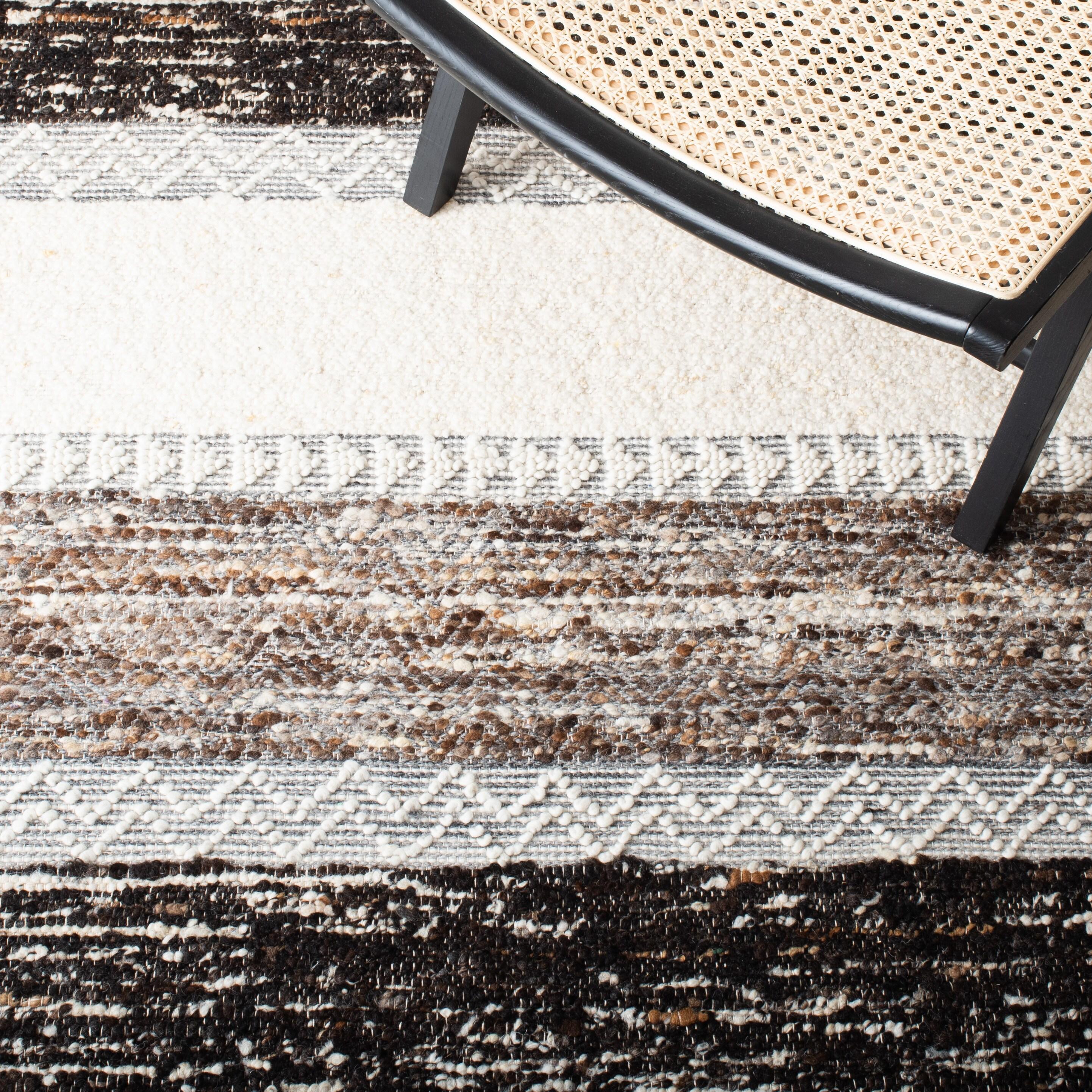 Mercury Row® Pante Macassar Southwestern Hand-Woven Cotton/Wool Brown/Ivory/Black Area Rug