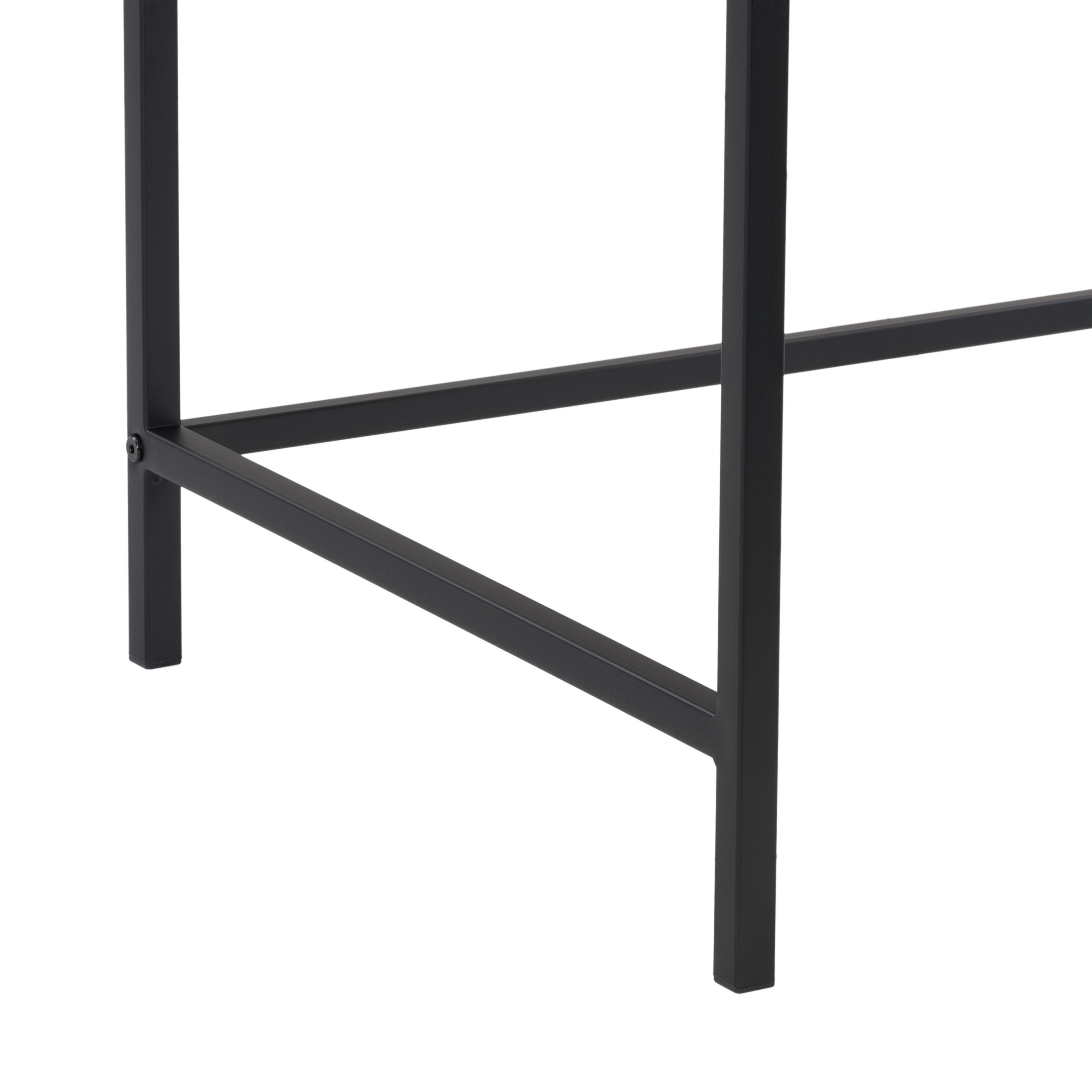 CorLiving Auston Wood Grain Desk Brown: 34" Modern Laminated Office, Open Storage Shelf