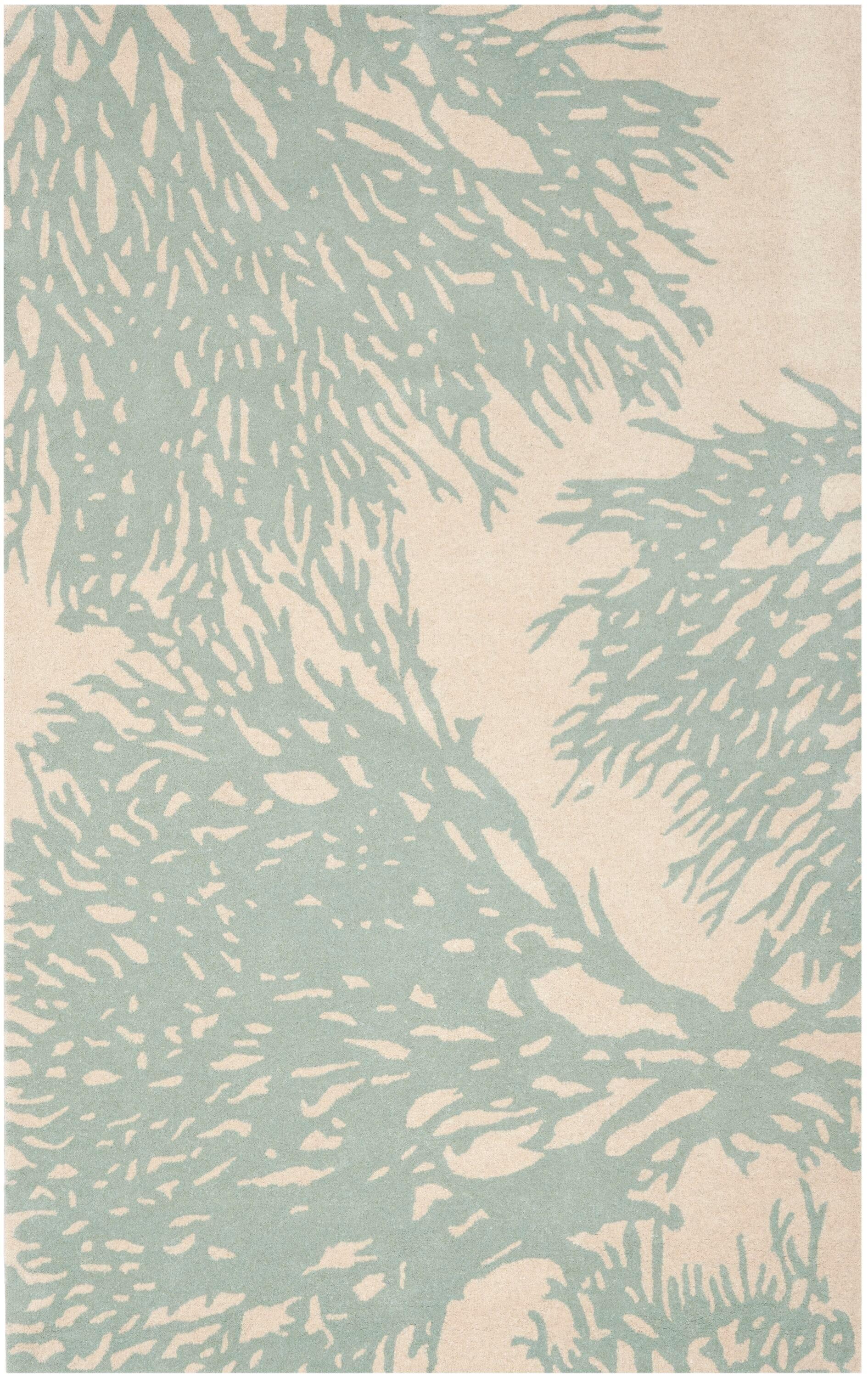Bella BEL115 Hand Tufted Area Rug - Beige/Blue - 4'x6' - Safavieh.