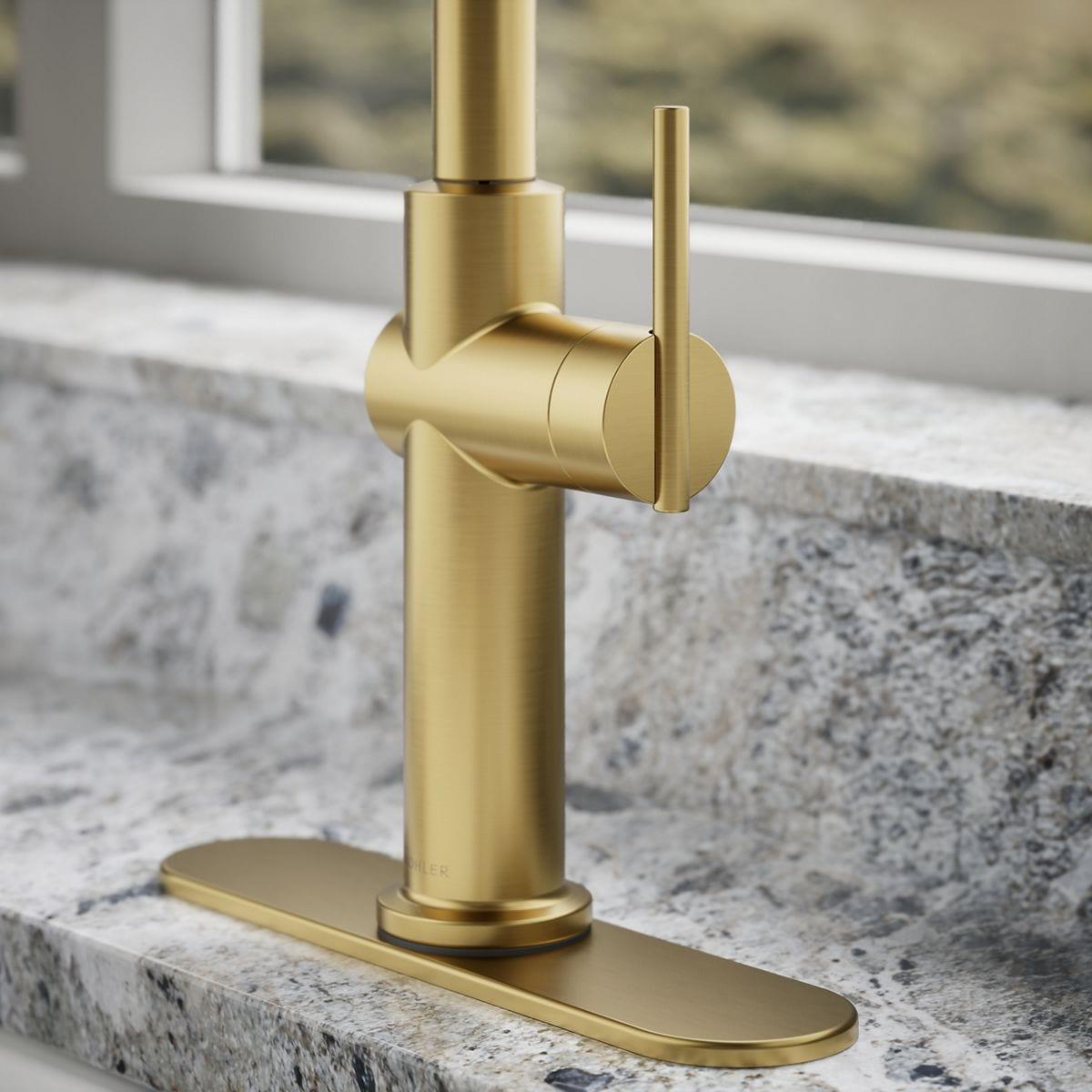 Kohler Crue Single Handle Pull Down Kitchen Faucet with Three-Function Pull Down Sprayer