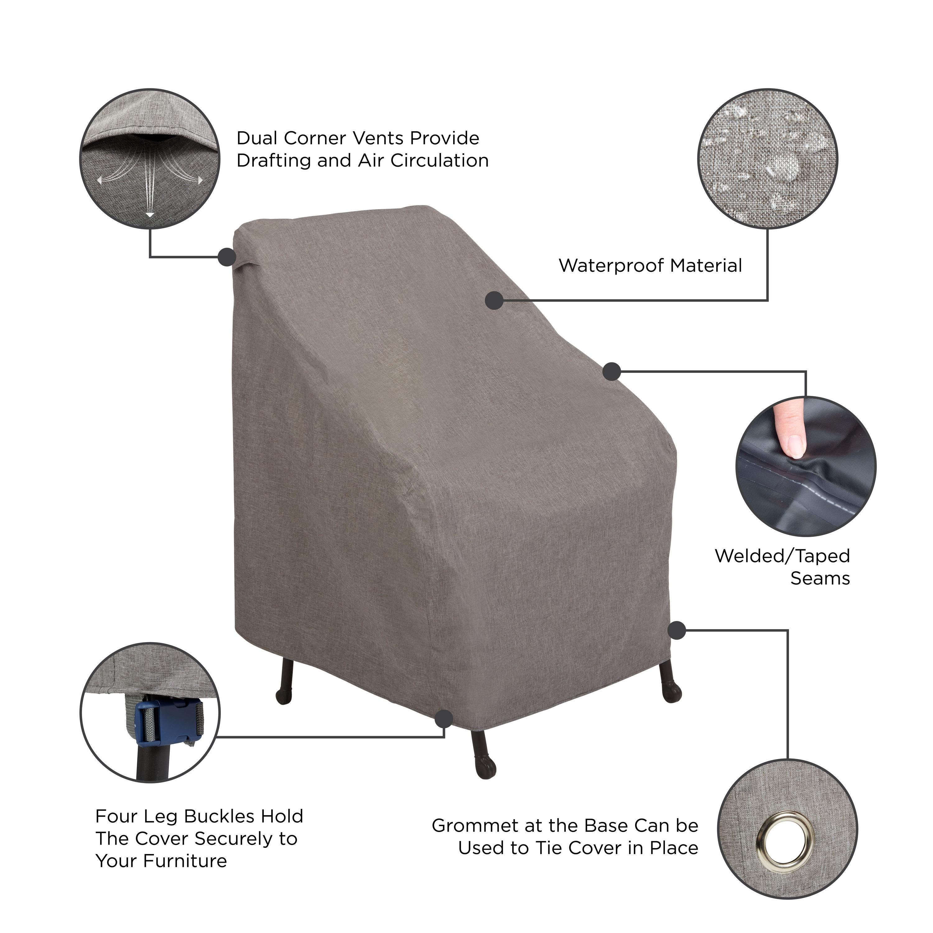 Modern Leisure Garrison Waterproof Outdoor Patio Chair Cover, 27"L x 34"W x 31"H, Gray