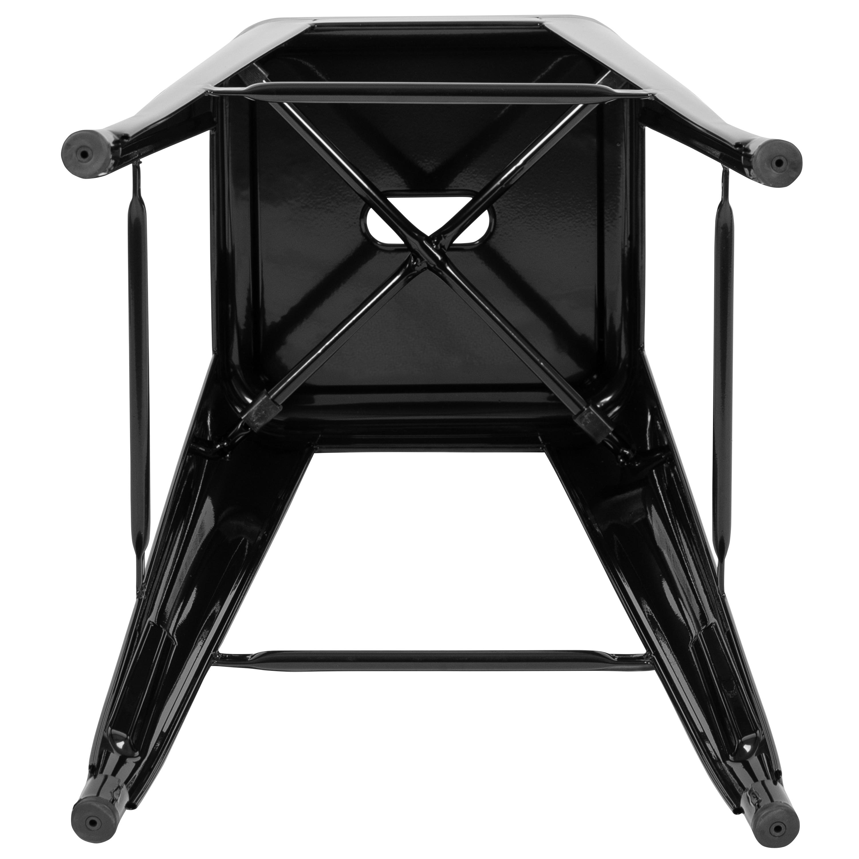 Flash Furniture 30" High Metal Indoor Bar Stool in Black - Stackable Set of 4