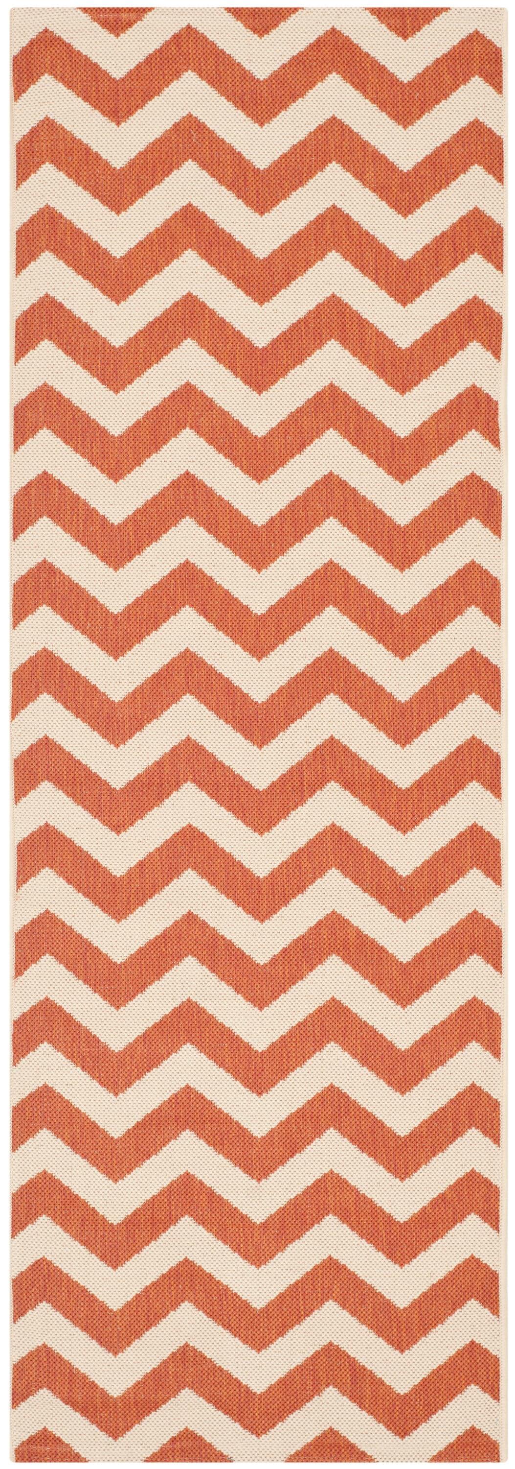 Courtyard CY6244 Power Loomed Indoor and Outdoor Runner Rug - Terracotta/Beige - 2'3"x8' - Safavieh