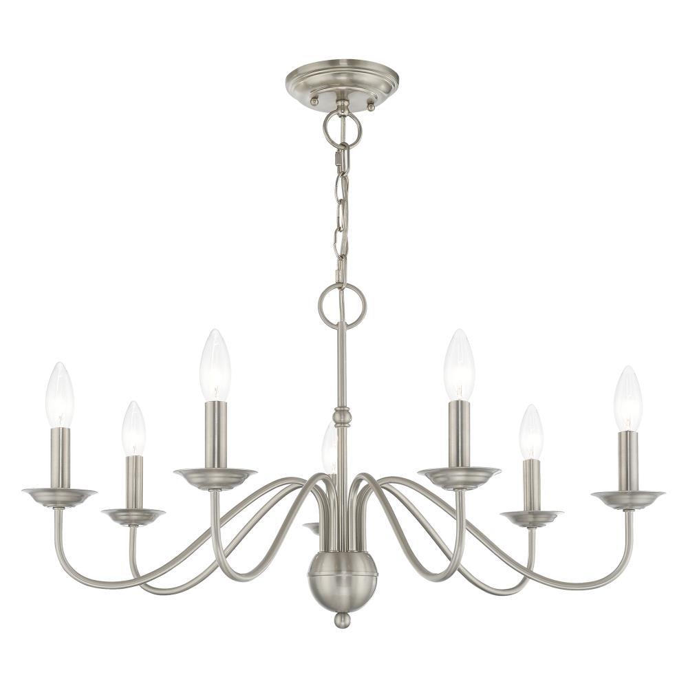Elegant Windsor Brushed Nickel 7-Light Plug-in Chandelier